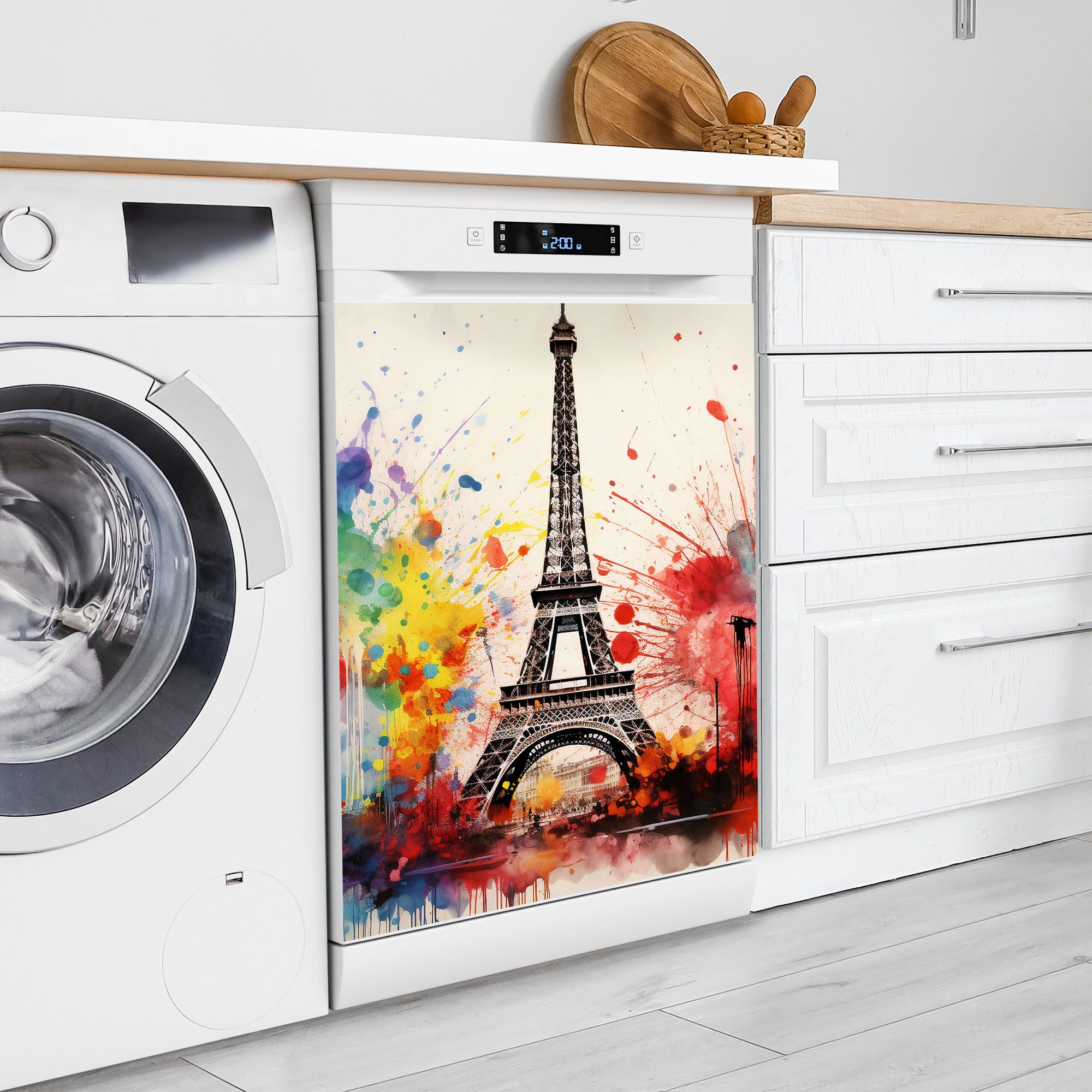Thumbnail - DEQORI Magnetfolie 'Farben von Paris', Spülmaschine Magnetmatte magnetisch Magnetfolie Folie Schutz