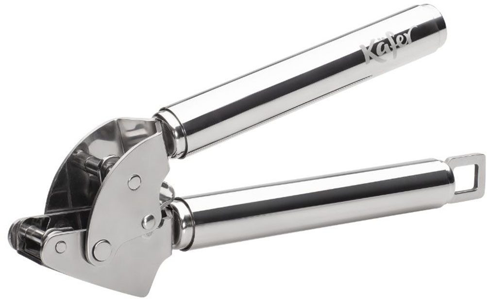 Käfer Knoblauchpresse Käfer Küchenpresse mit Klapp-Sieb (1 St), Edelstahl 18/10, Knoblauchpresse aus Edelstahl, 360 g, mit Klapp-Sieb, spülfreundlich