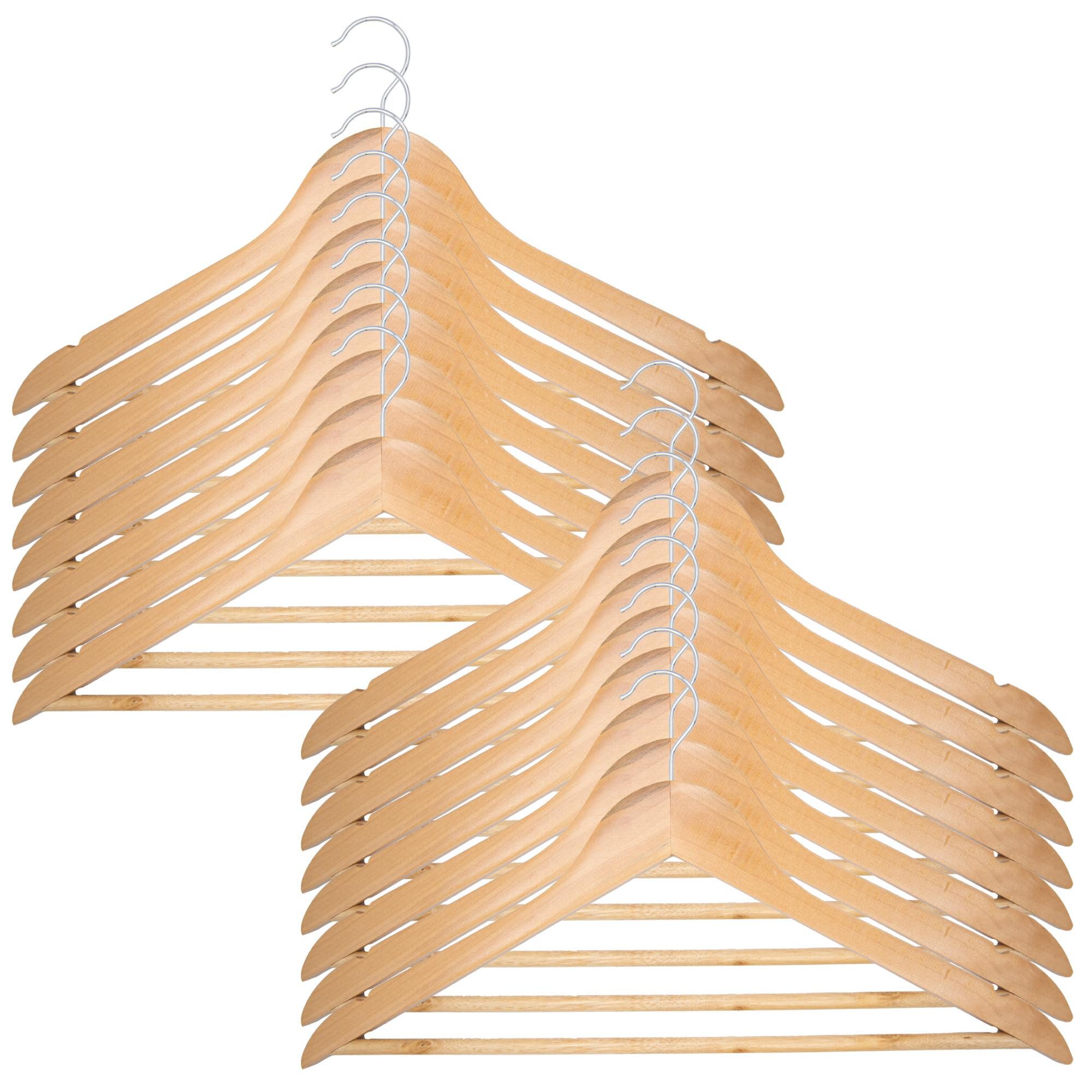 BENSON Kleiderbügel 1-80 Kleiderbügel Garderobenbügel Holz Natur, (80-tlg), Holzbügel, Hemdenbügel, Blusenbügel