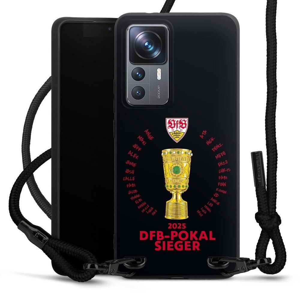 DeinDesign Handyhülle VfB Stuttgart Pokal Offizielles Lizenzprodukt, Xiaomi 12T Pro 5G Premium Handykette Hülle mit Band Case zum Umhängen