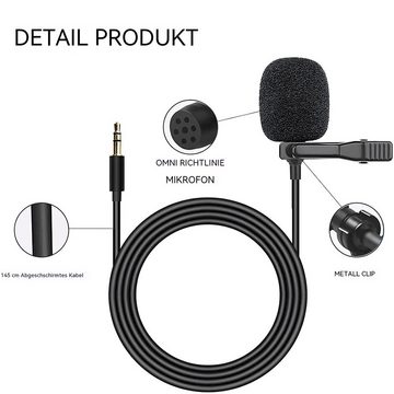 Hikity Mikrofon Universal 3.5mm Klinke Externes Microfon Für Autoradio GPS Navi DVD PC, Universal tragbar externes Mikrofon