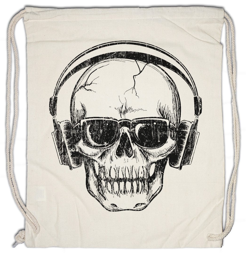 Urban Backwoods Turnbeutel Headphones Sunglasses Skull Turnbeutel Hard Rock Techno Tattoo Electro (1-tlg), DJ MC Rap Logo