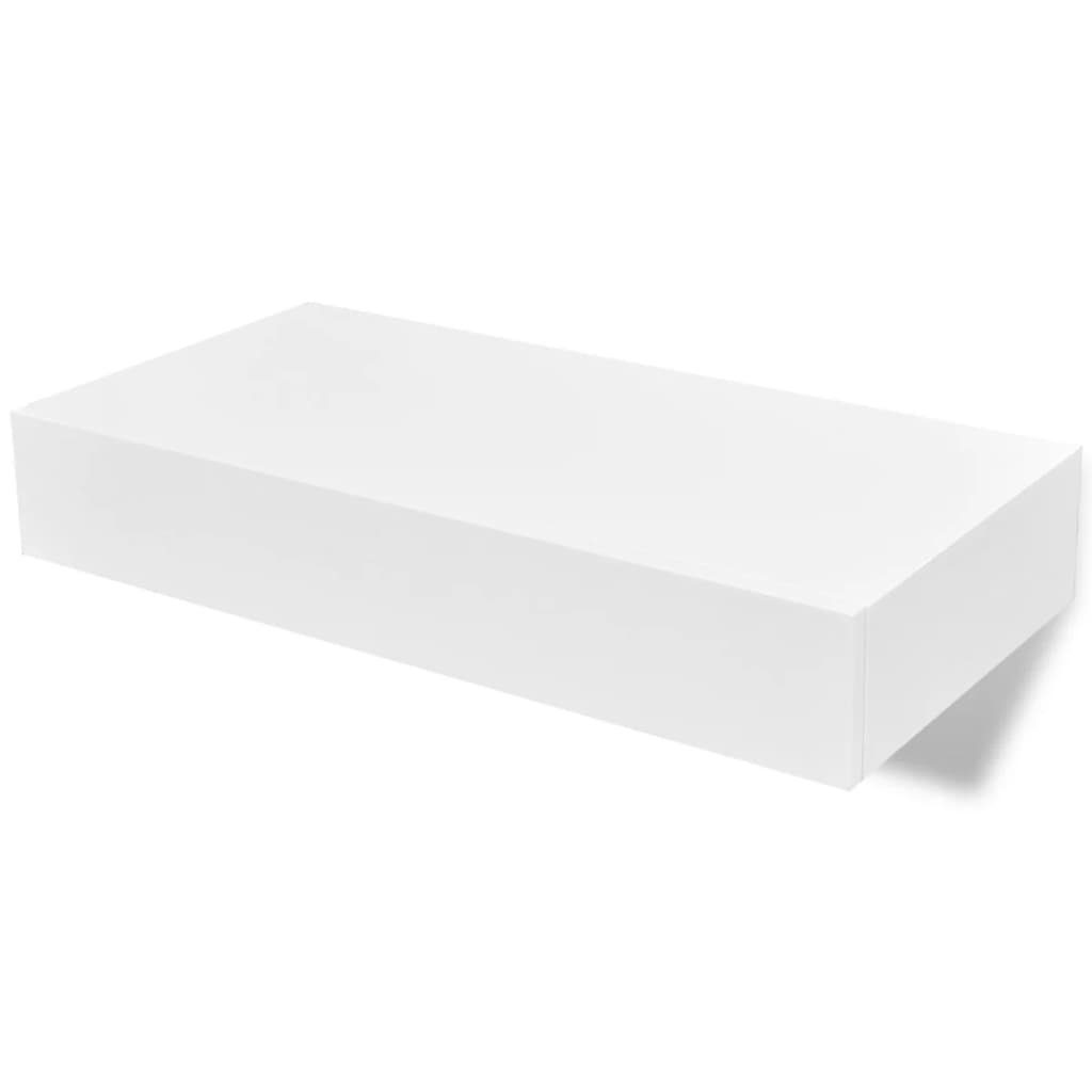 Wandregal möbelando einer aus Schublade in mit cm, LxBxH: Weiß 296601, MDF 25x48x8