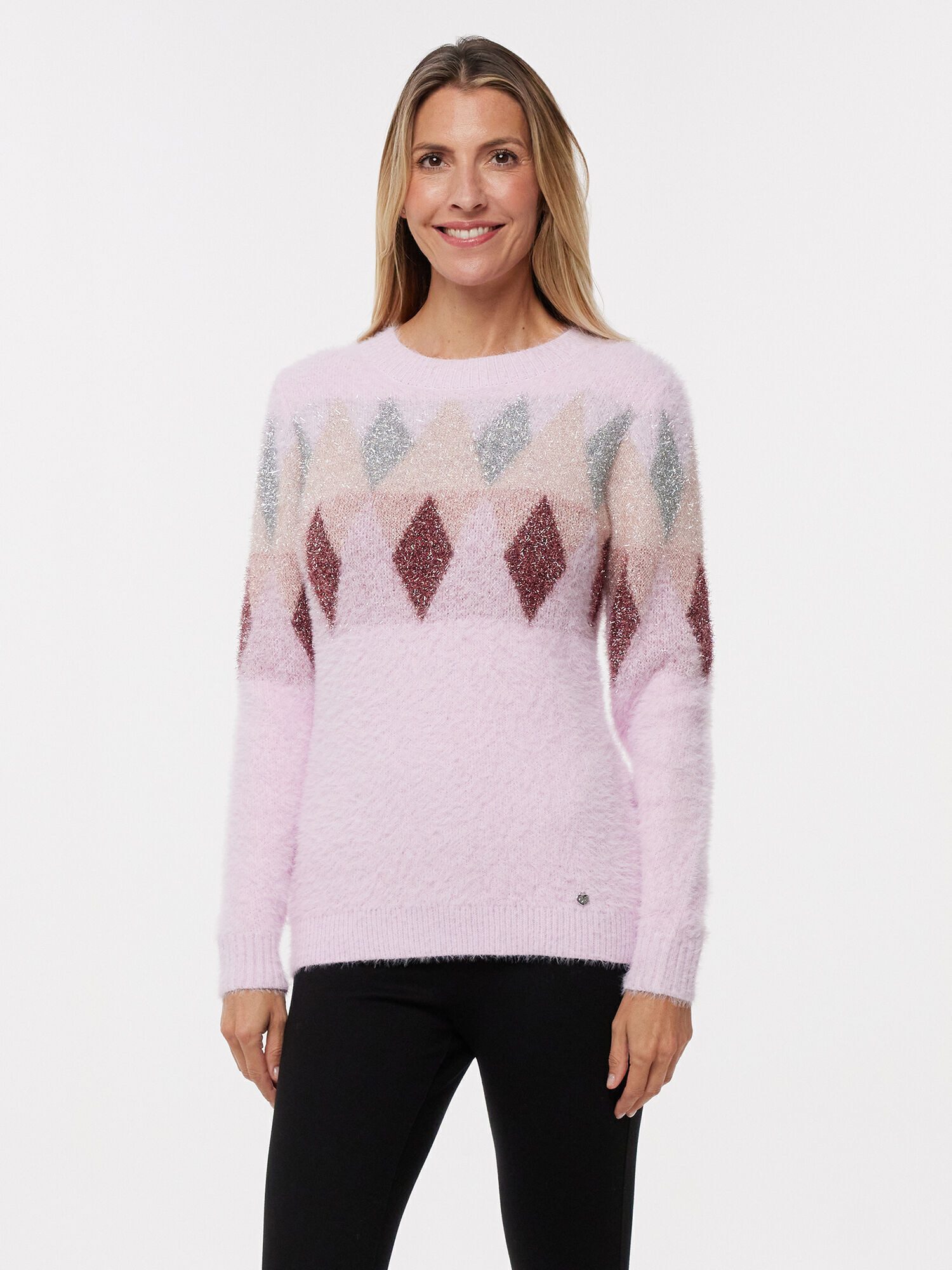 Christian Materne Strickpullover Sweater in Flausch-Lurexgarn