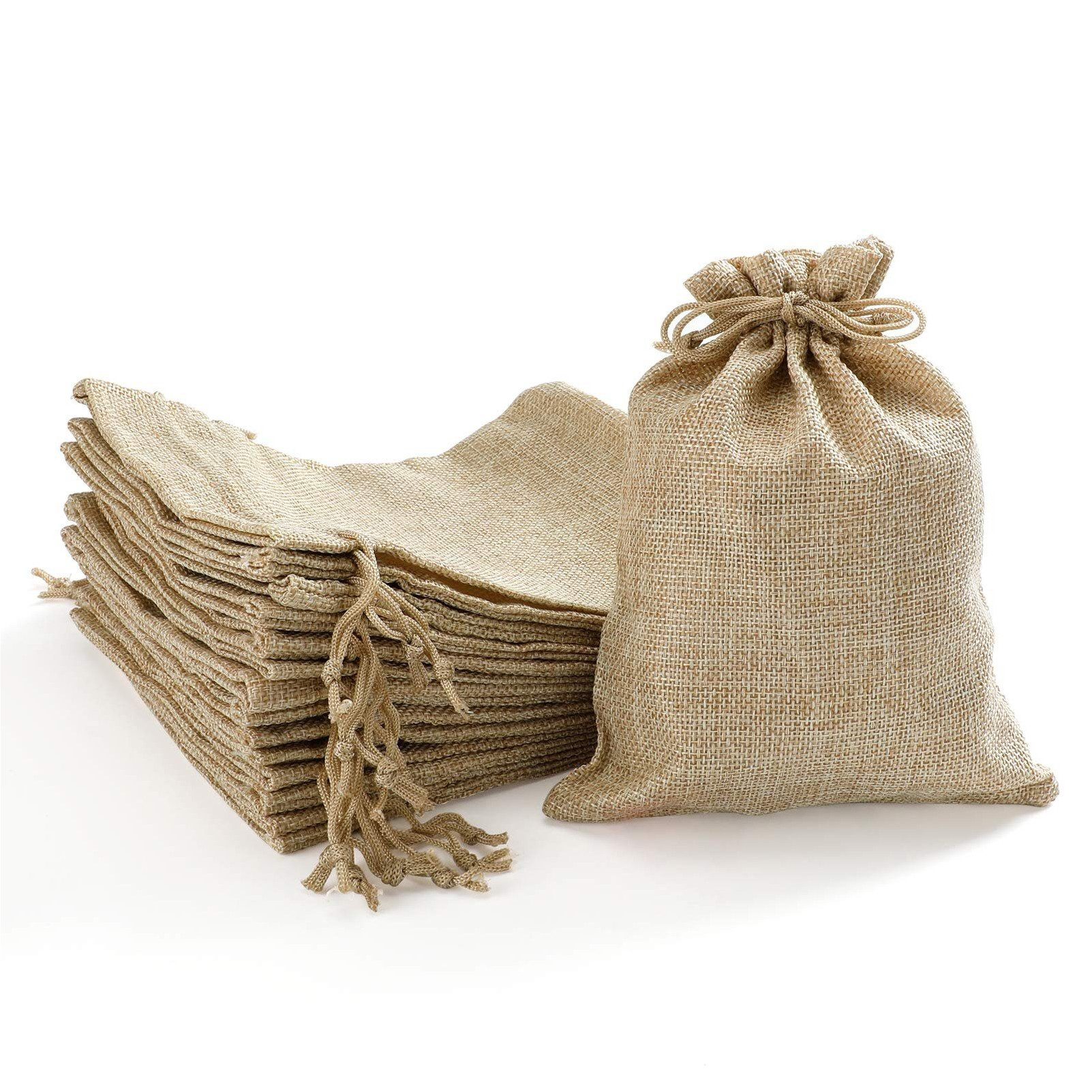 EXTSUD Adventskalender 24 Stücke Jutesäckchen Jute Beutel 15 x 20 cm Säcke (Schmuck Gastgeschenke und DIY Handwerk, Jutebeutel, Stoffbeutel zum Befüllen - Weihnachten, 24-tlg), für Adventskalender