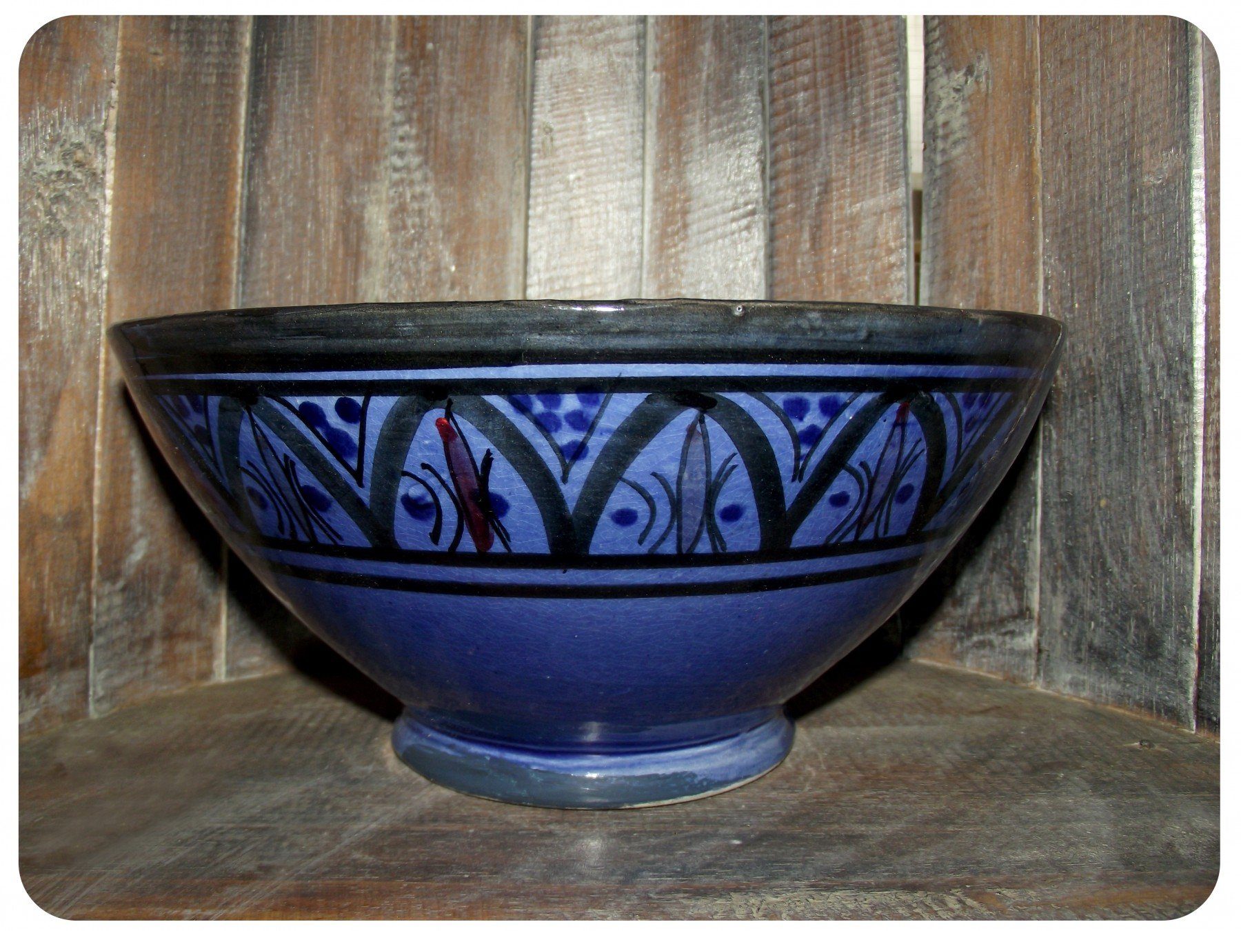 SIMANDRA Schüssel Orientalische marokkanische Keramikschüssel, Keramik, (Mittel, 1-tlg), handarbeit Blau