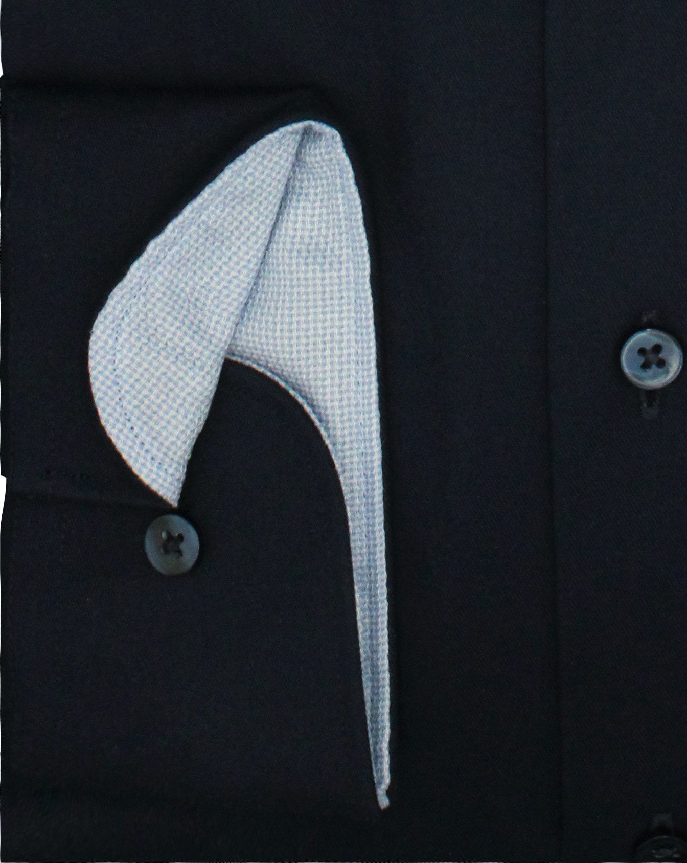 Eterna Businesshemd Slim Fit I Cover Shirt I Dunkelblau I Bügelfrei Regular Langarm I 100% Baumwolle I Blickdicht I Kentkragen mit Ausputz