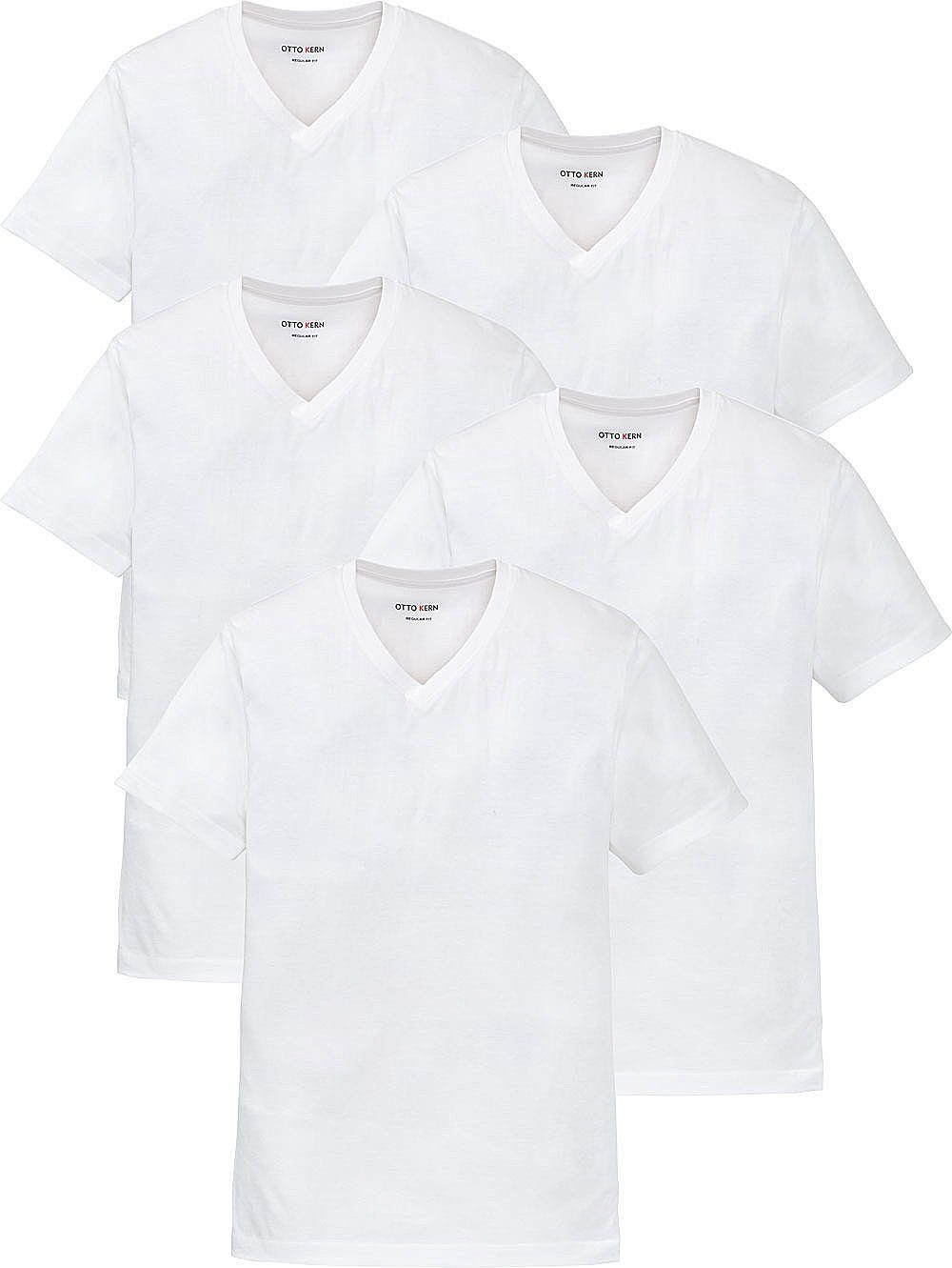 T-Shirt reiner (5er-Pack) hochwertiger, Kern Otto Baumwolle aus Kurzarmshirt Kern weiß