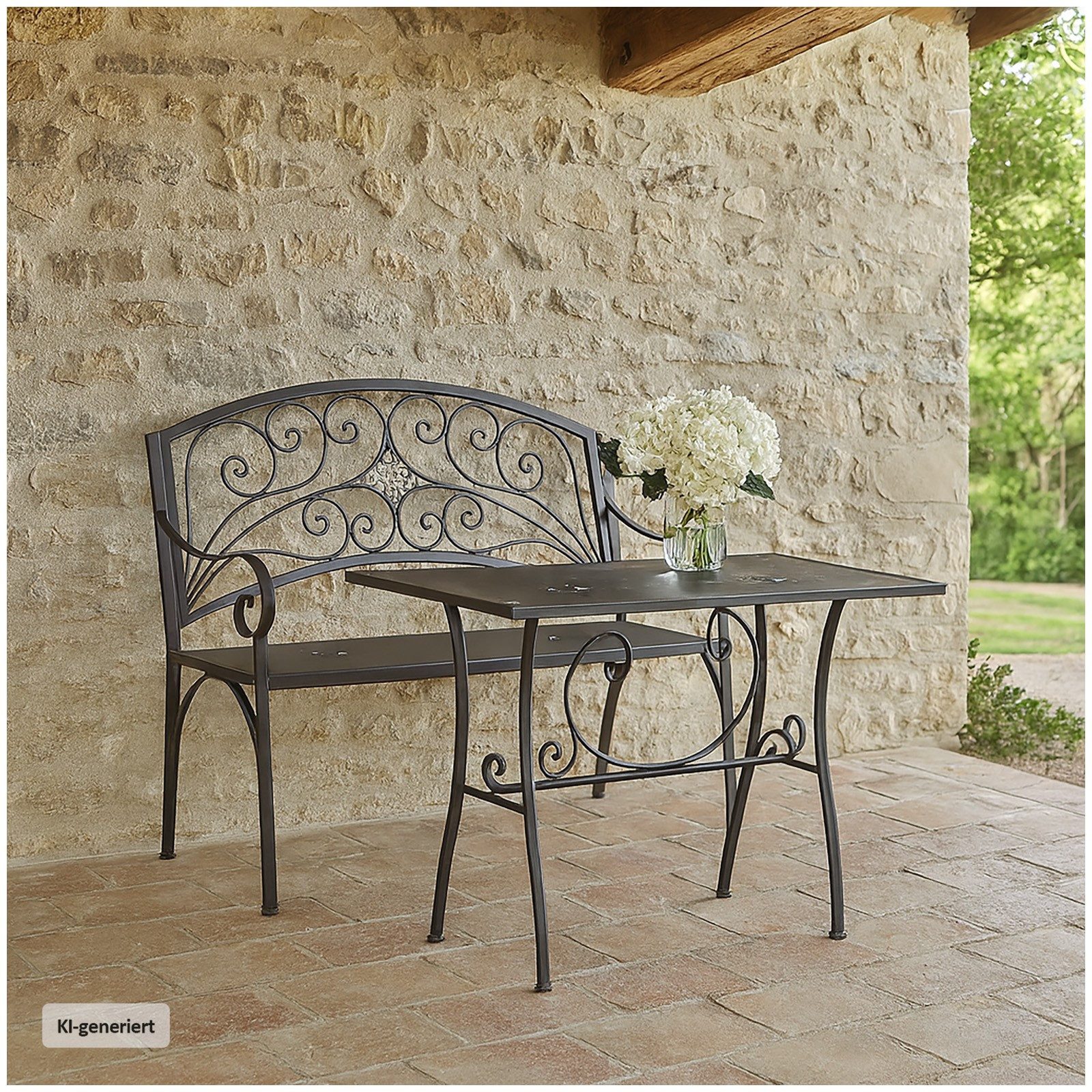 HTI-Living Gartentisch Metalltisch in Rostoptik 110 x 56 x 75 cm (Stück, 1-St., 1 Gartentisch), Metalltisch Terrassentisch