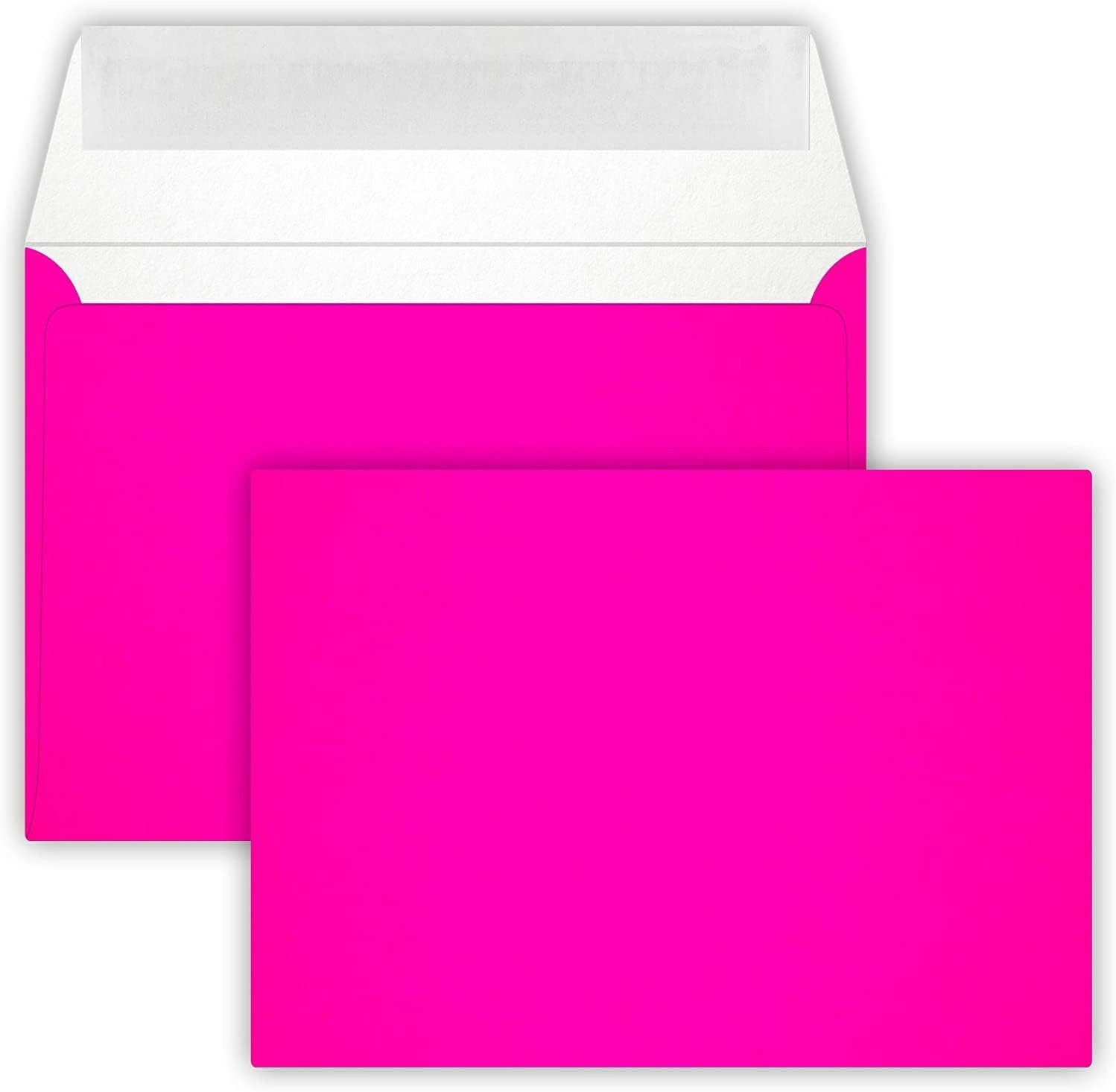 Briefumschläge24Plus Briefumschlag 25 St. C6 (114 x 162 mm) Briefumschläge Haftklebend NEON Pink, C6 114 x 162 mm Recyceltes Material NEON