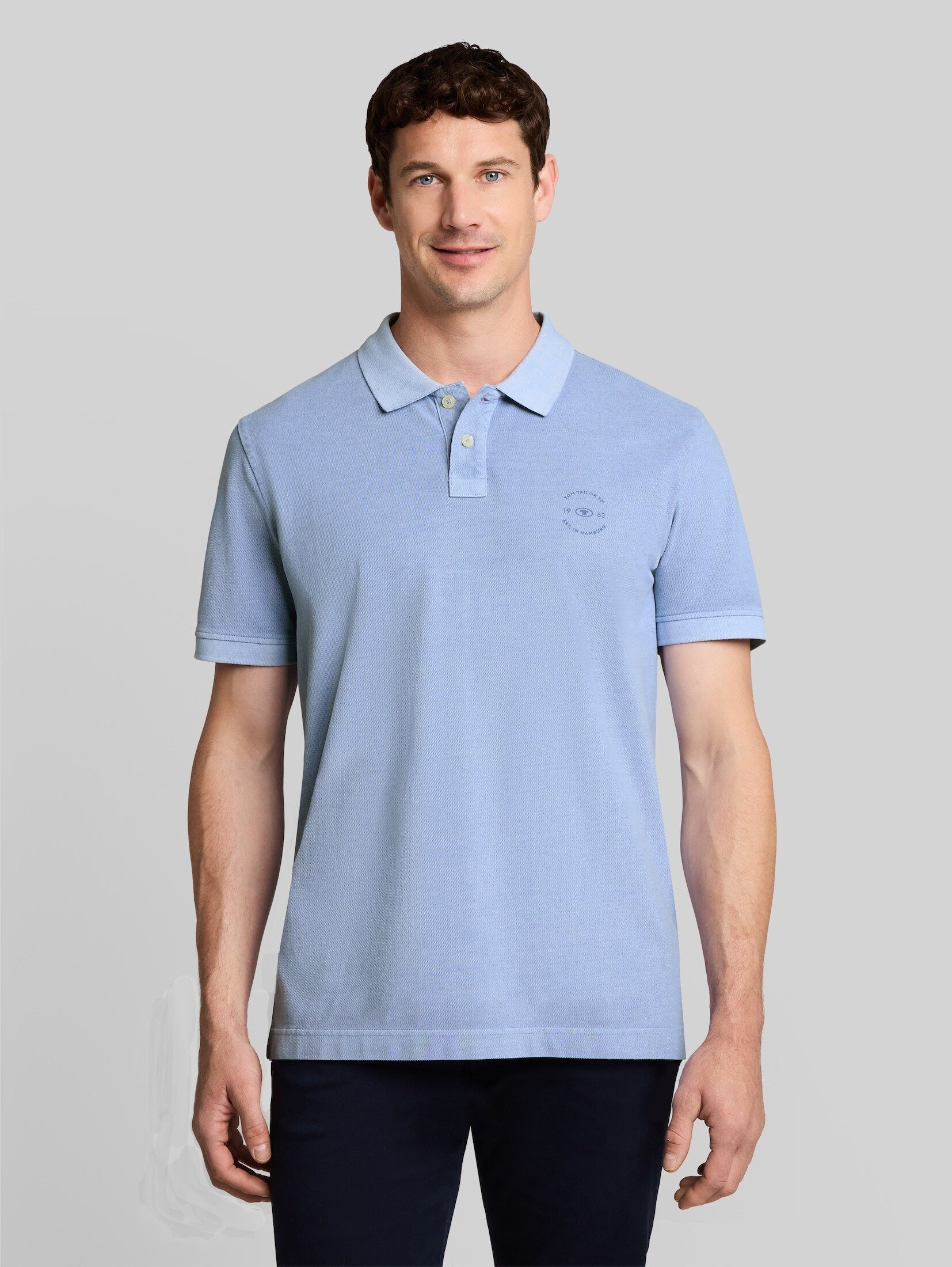 TOM TAILOR Poloshirt Poloshirts (im Einserpack) Piqué Poloshirt mit Logo-Print