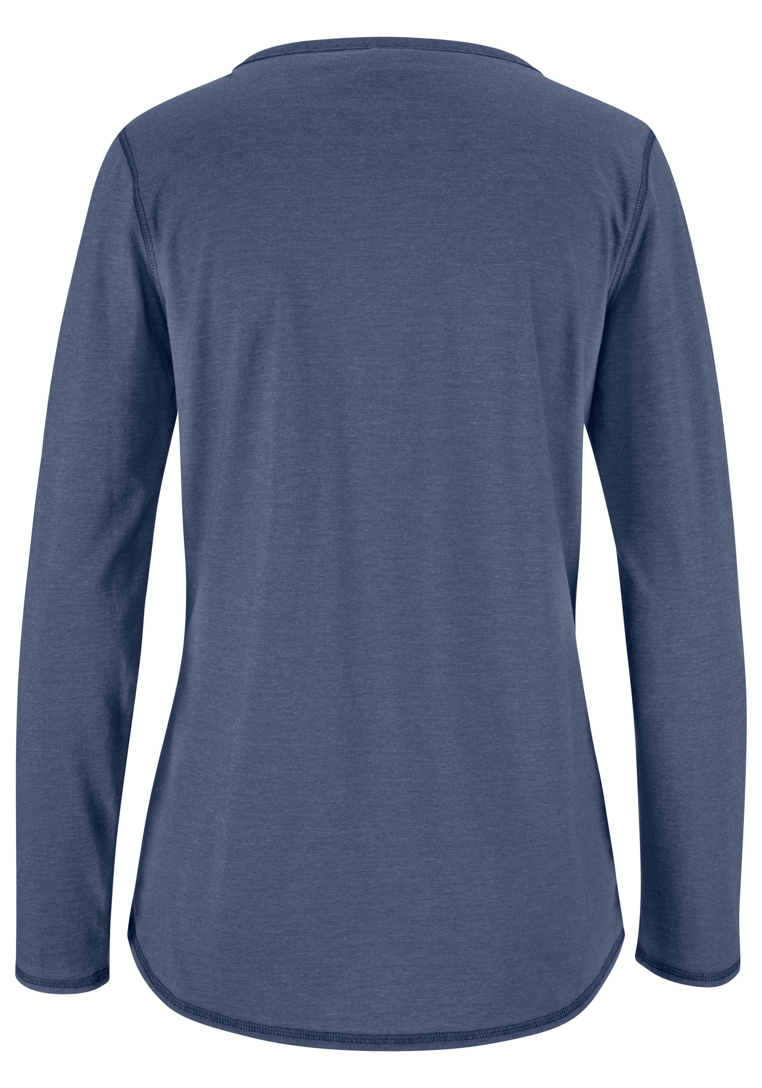 Arizona Pyjama (Set, 2 tlg) in melierter Qualität mit Knopfleiste