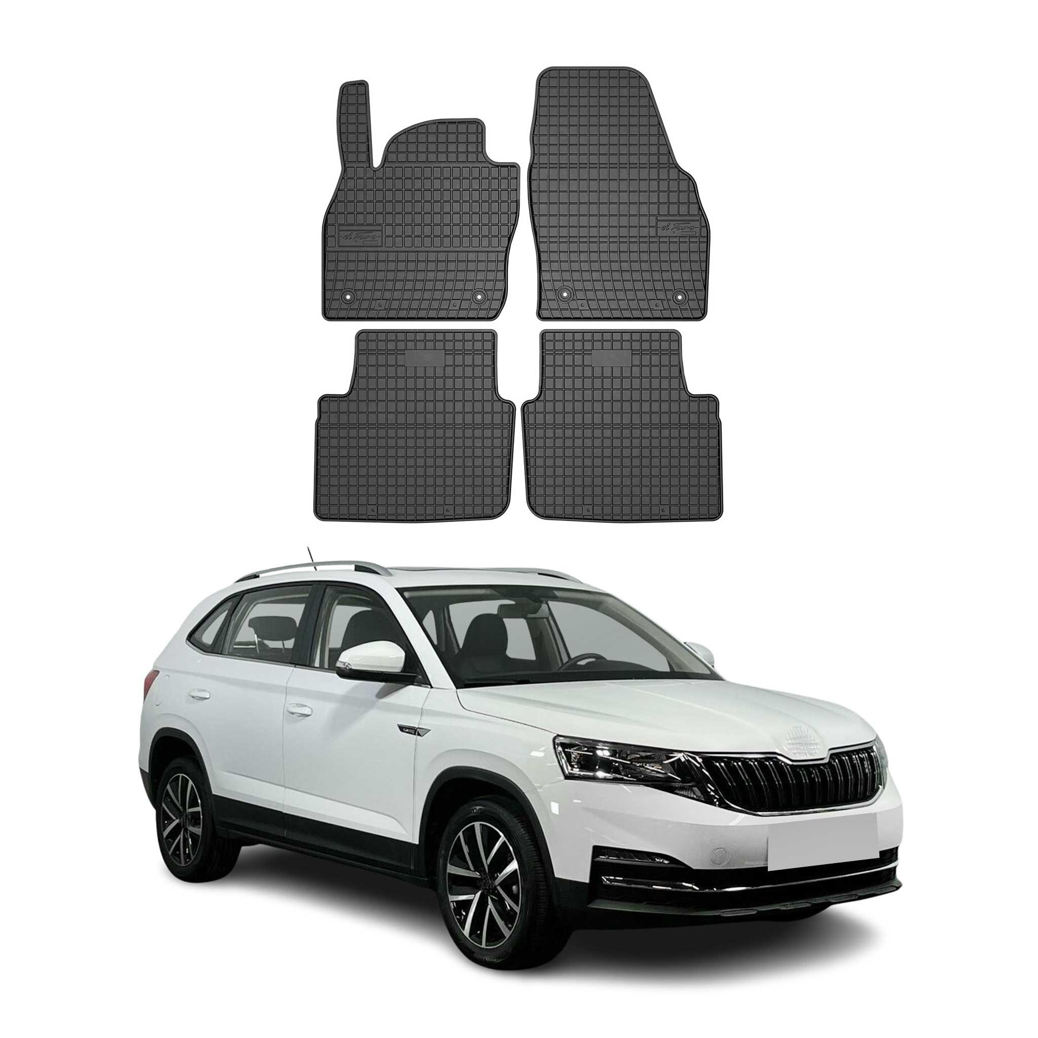 OMAC Auto-Fußmatten für Skoda Kamiq 2019-2025 Gummimatten Schwarz 4 tlg (4 St), für Skoda Kamiq 2019-2025 Skoda Kamiq 2019-2025, Antirutsch,Wasserfest,Einfache Installation