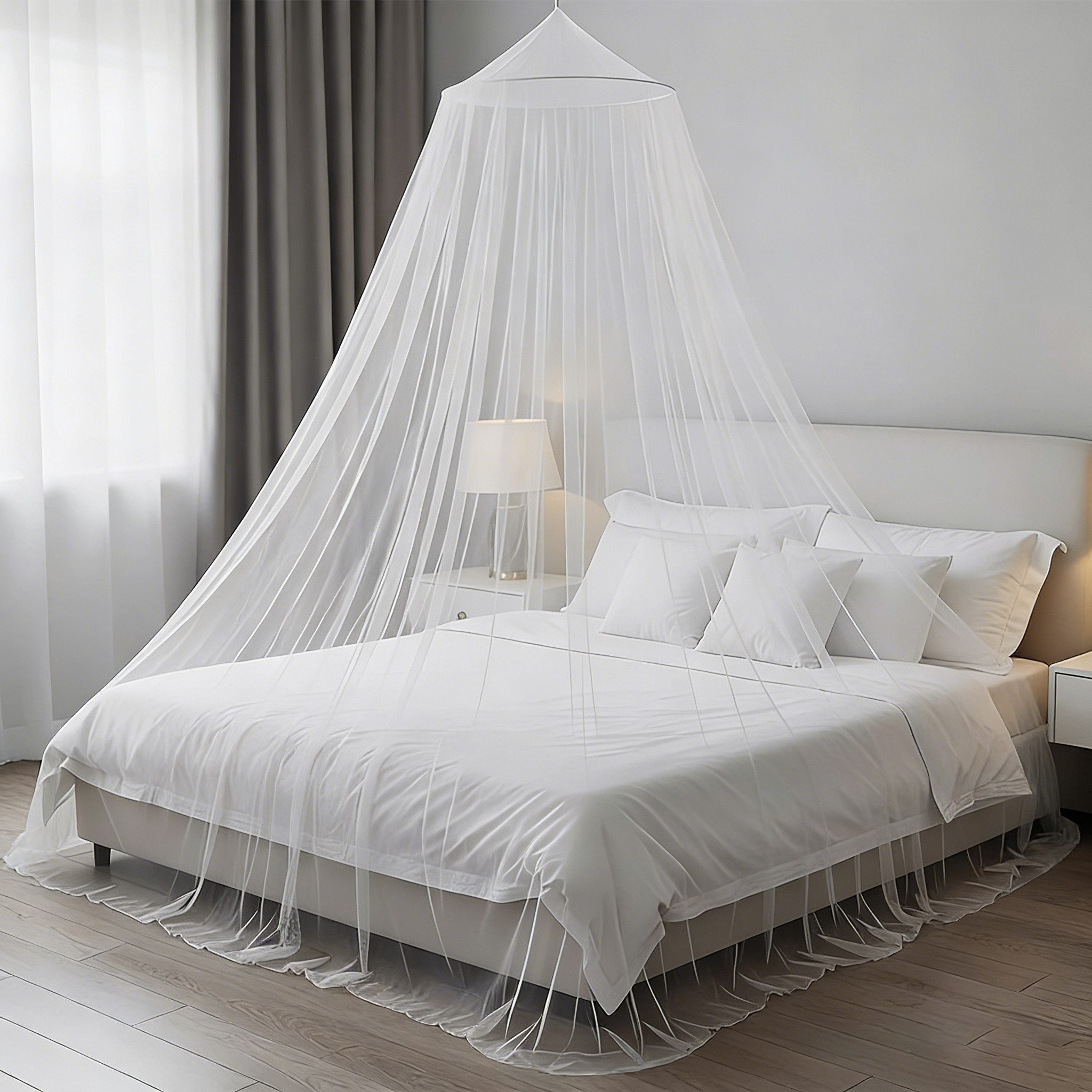 wohnTRAUM24 Moskitonetz Moskitonetz für Betten Optimaler Mückenschutz Indoor/Outdoor, Einfache Montage Für Einzel- Doppelbett