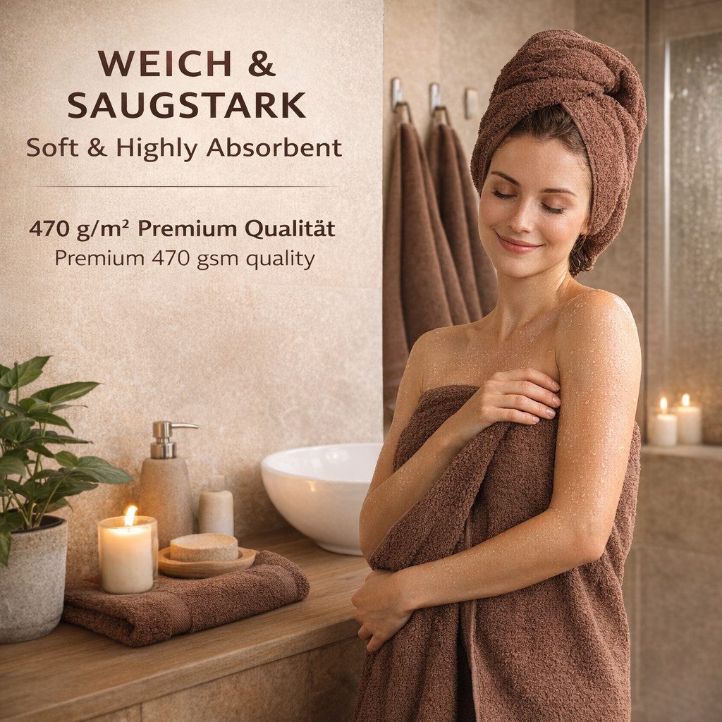 Betz Handtücher 10-teiliges Handtuch Set Premium, 100% Baumwolle (10-St), 4 Handtücher 50x100 cm, 2 Duschtücher 70x140 cm, 2 Gästetücher 30x50 – Bild 3 von 5