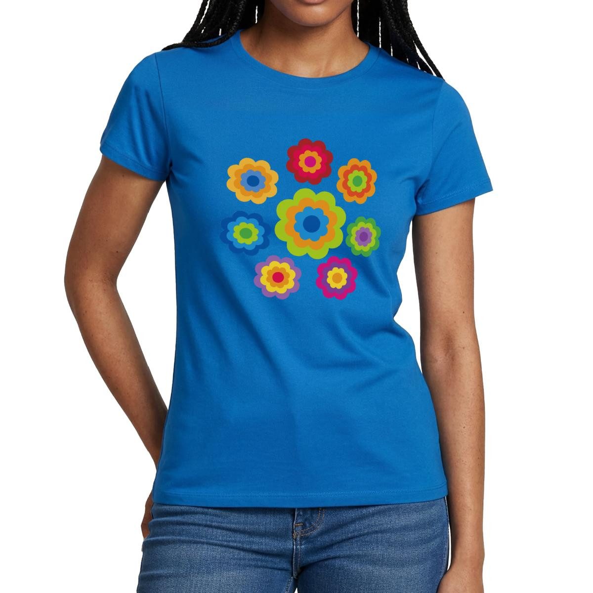 Spreadshirt T-Shirt 70er Jahre Hippie Flower Power Kostüm Blumen Fasching F günstig online kaufen