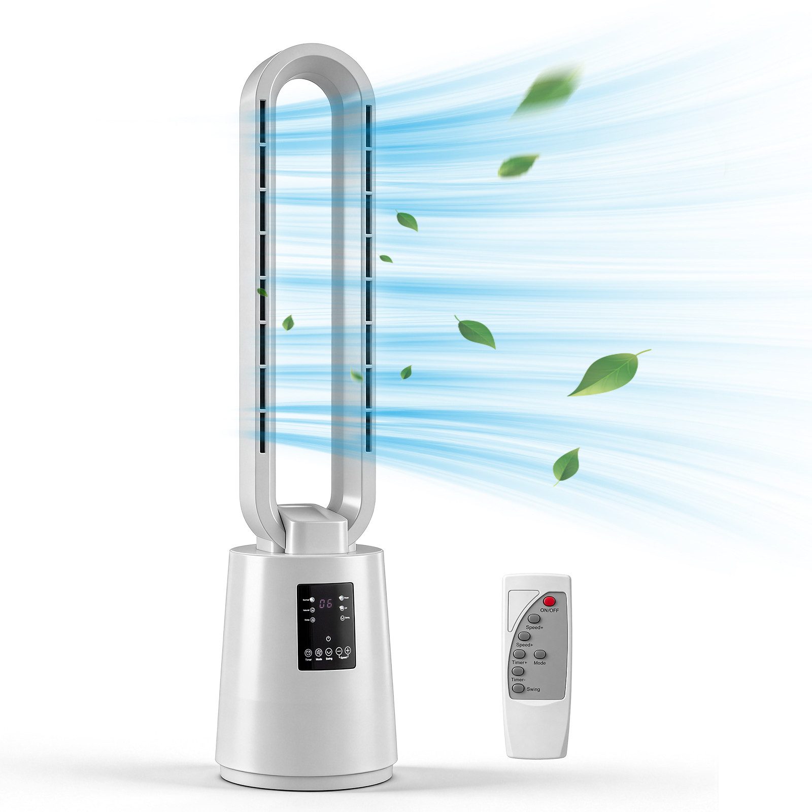 LALAHO Standventilator Ventilator ohne Rotorblätter mit UV-Sterilisation,40W