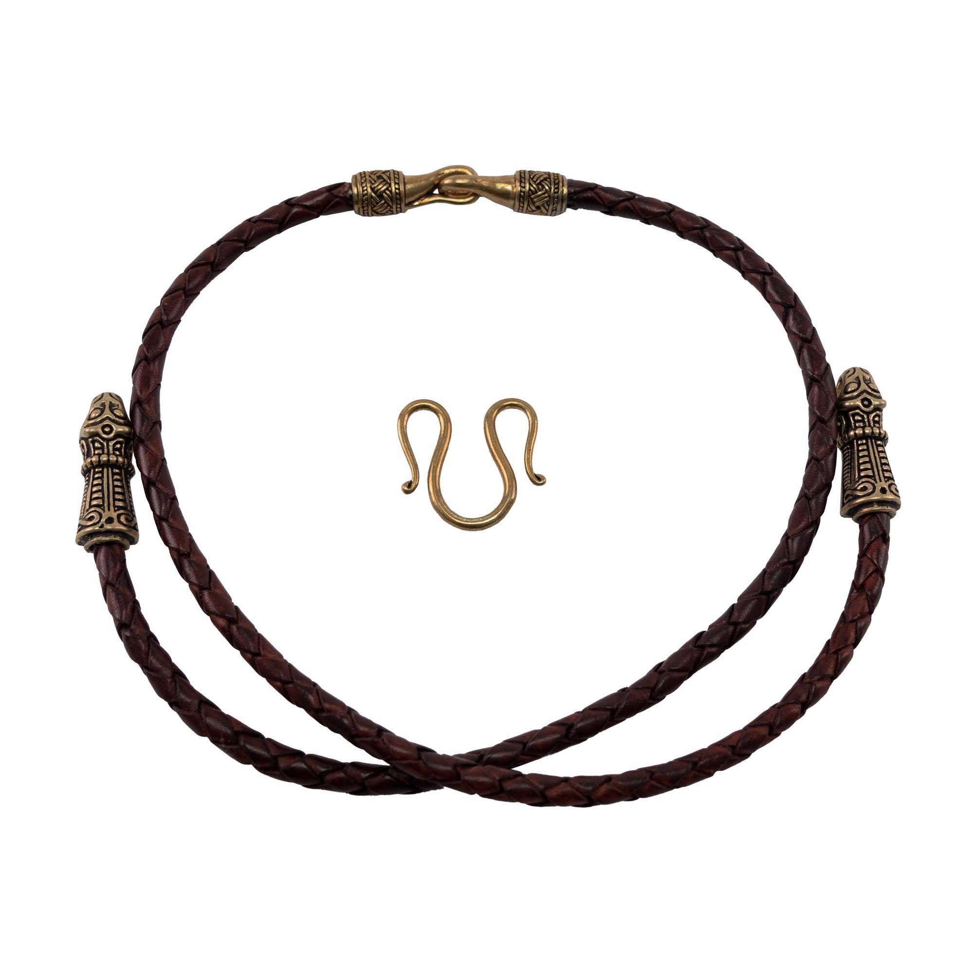 Pera Peris Burgfräulein-Kostüm Wikinger Lederkette braun "Mandermark", 50 cm