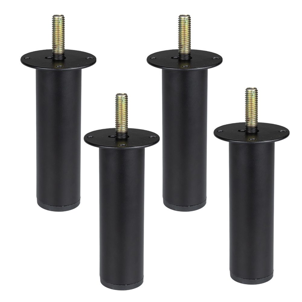 Prima-Online Möbelfuß Möbelfuß höhenverstellbar Schwarz 120–180 mm mit M10 Gewinde, (4-St)