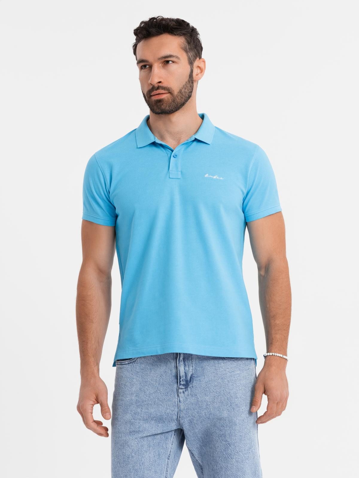 OMBRE Poloshirt Poloshirt aus Baumwoll-Piqué-Strick