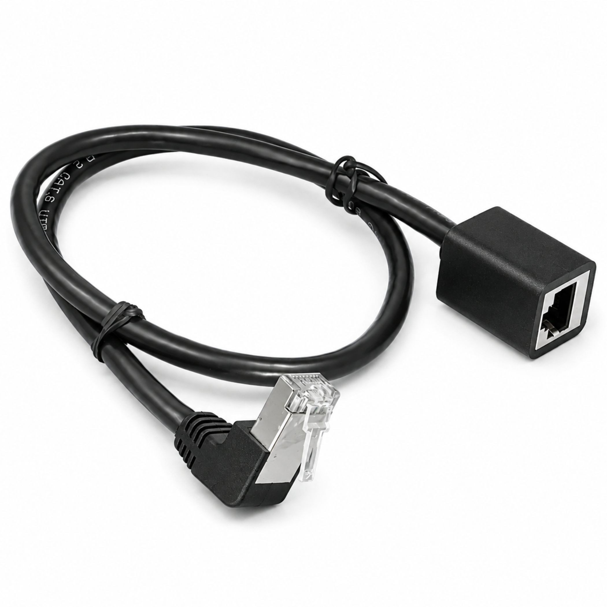 Bolwins F24 Netzwerk Verlängerung Kabel RJ45 nach oben auf RJ45 Buchse LAN PC LAN-Kabel, RJ45 Stecker, RJ45 Buchse (50 cm), platzsparender Winkelstecker