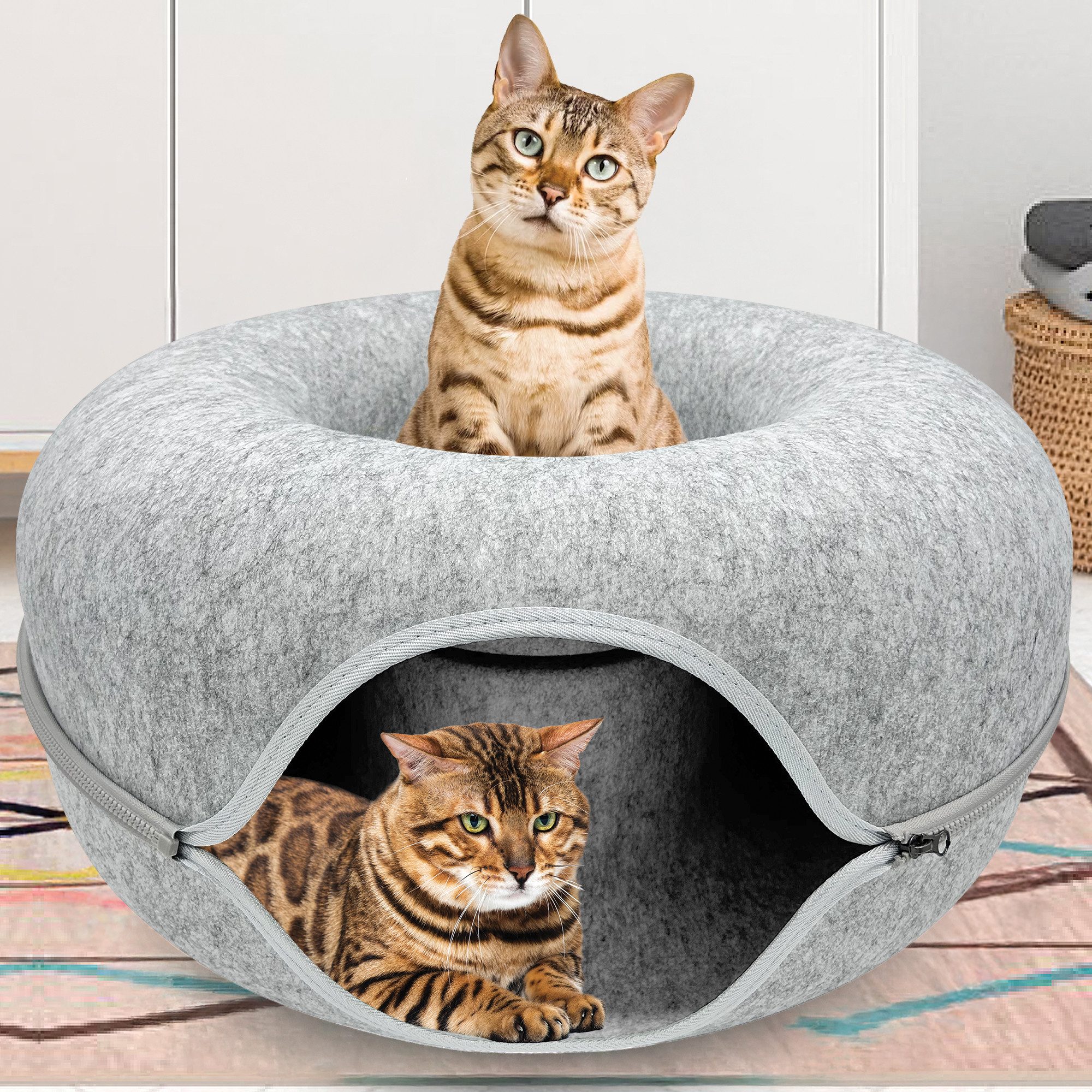 Tierbett Katzenbett Katzenhöhle aus Filz, Katzen Zubehör