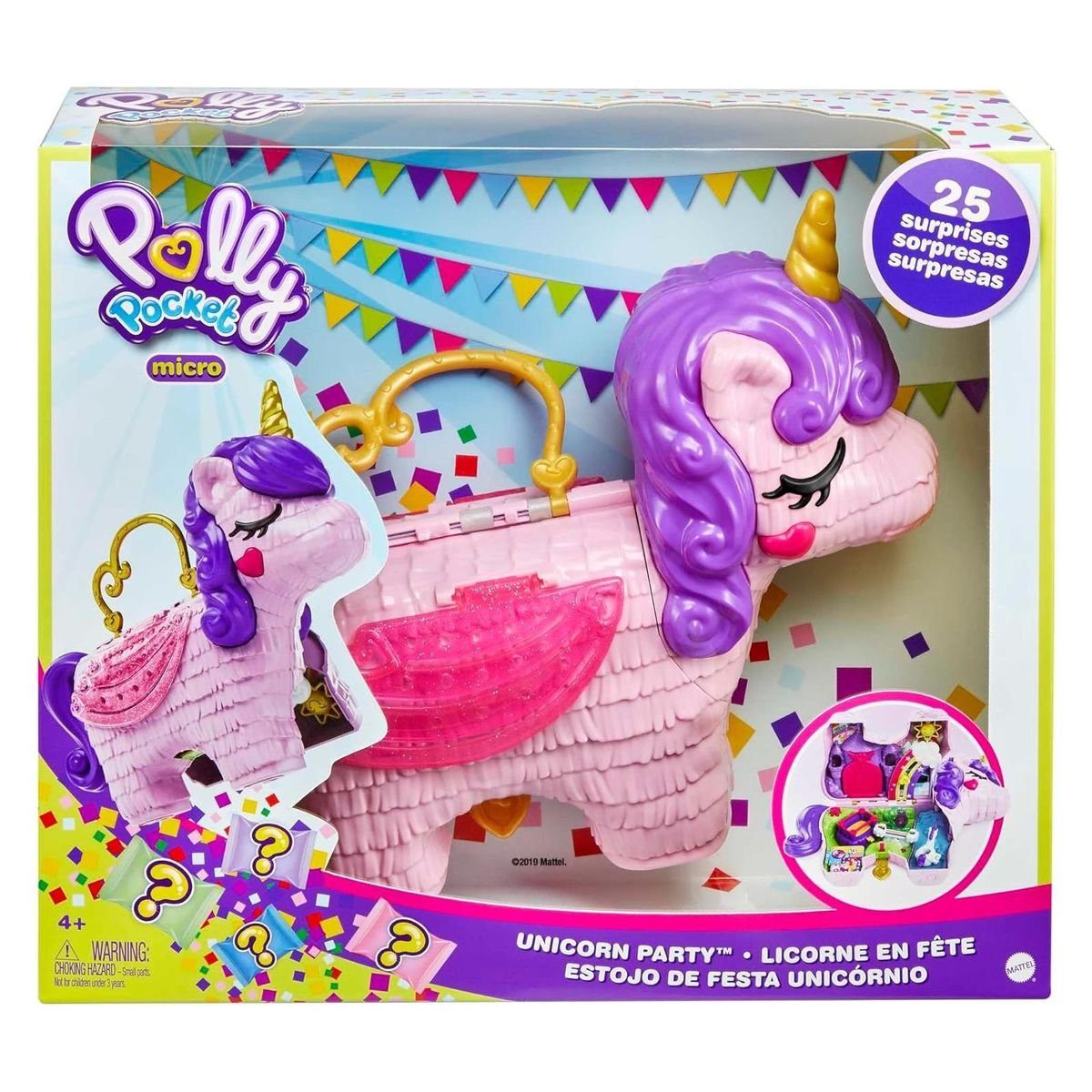 Mattel® Spielwelt Mattel GVL88 - Polly Pocket - Einhorn-Party Puppe mit Zubehör, Spiels