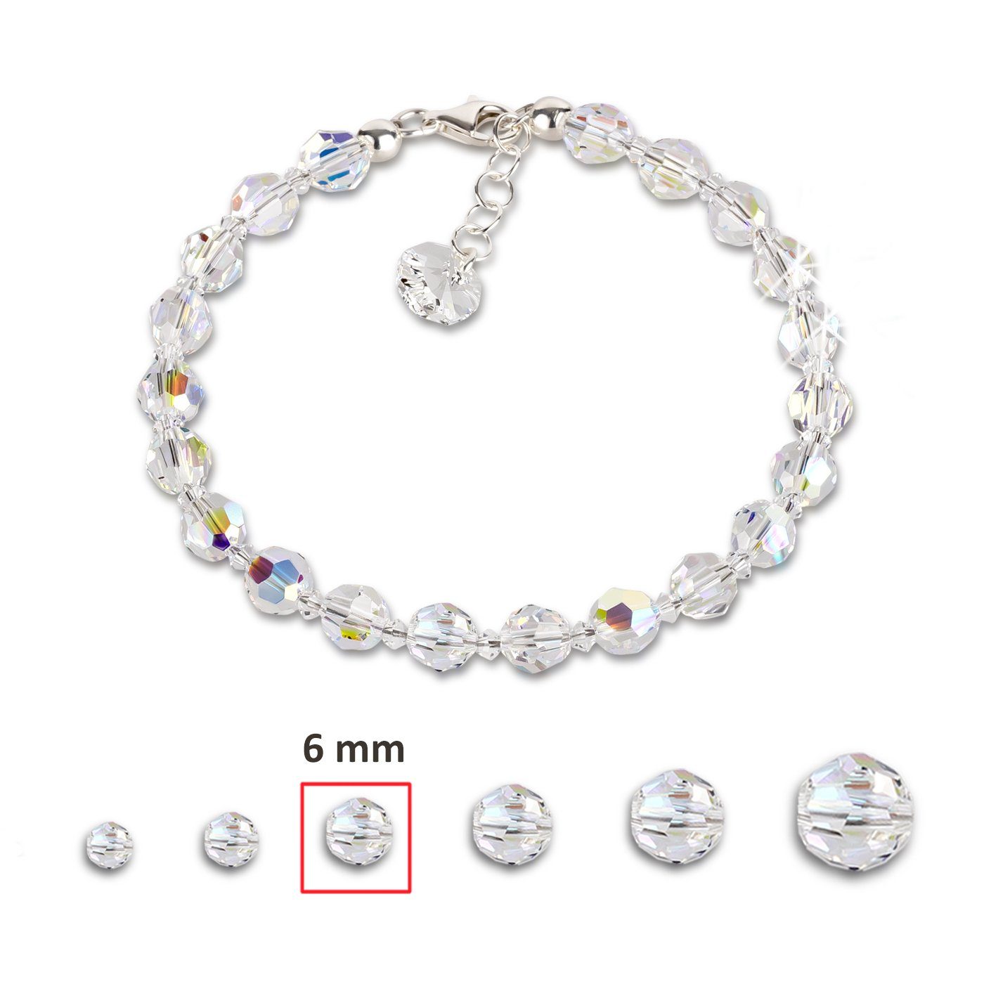 Schöner-SD Perlenarmband Kristall Perlenarmband mit Silber Verschluss, Made in Germany – Bild 4 von 4