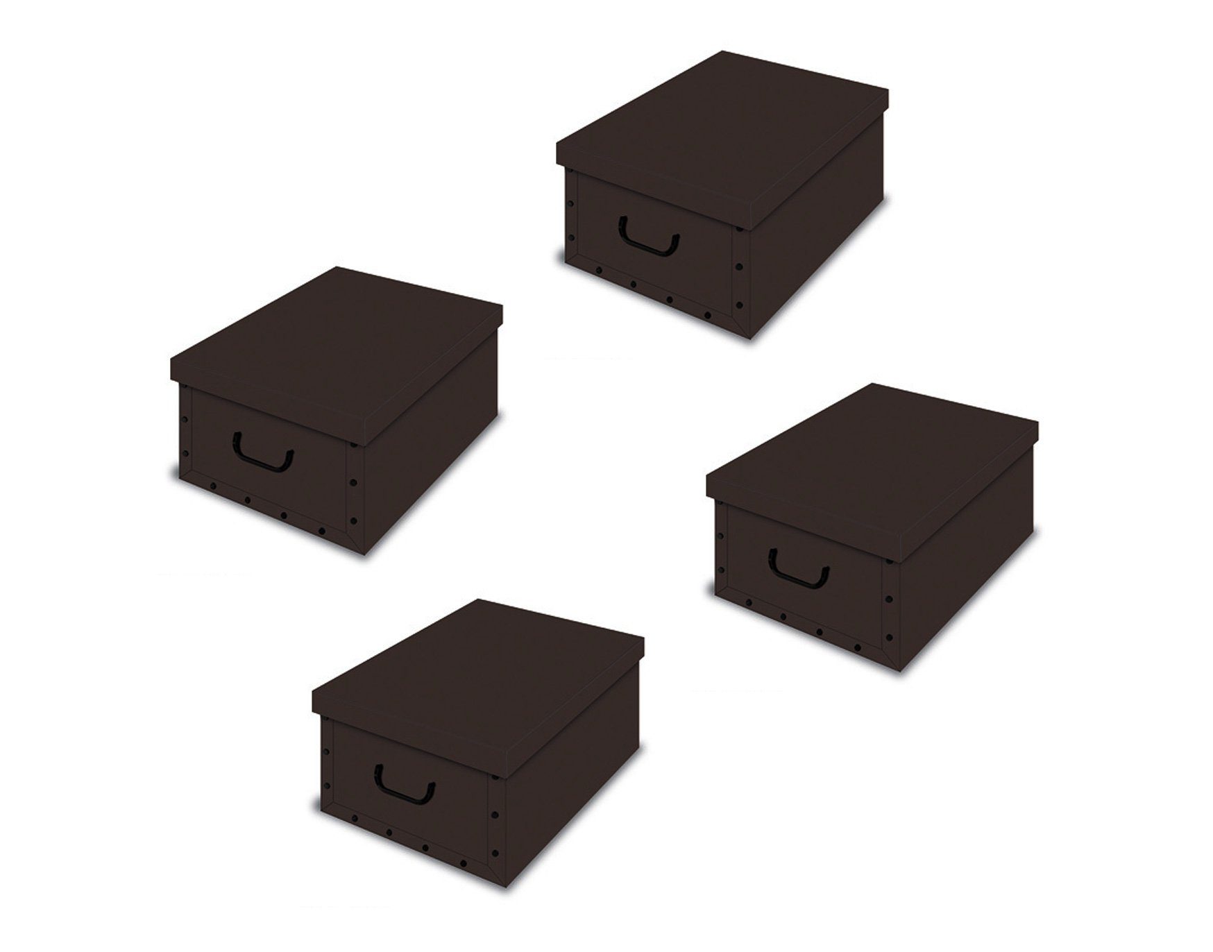 ARTRA Dekokorb Ordnungsboxen Deko Karton 4er SET Box Clip Marrone braun Dekokarton (4 St)