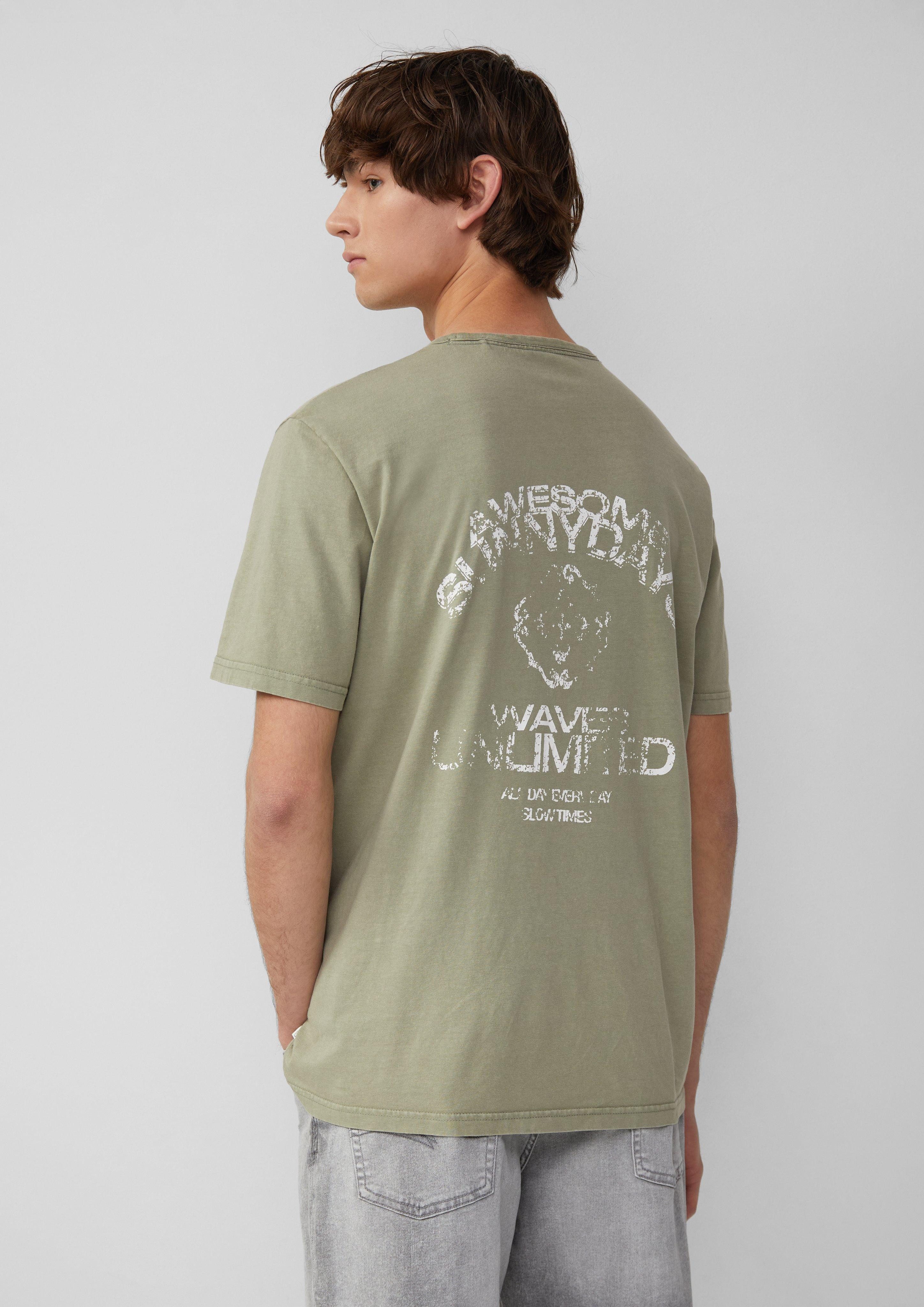 QS Kurzarmshirt Gewaschenes T-Shirt mit Front- günstig online kaufen