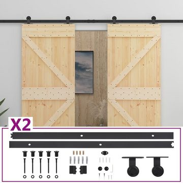 vidaXL Zimmertür Schiebetür mit Beschlag 90x210 cm Kiefer Massivholz