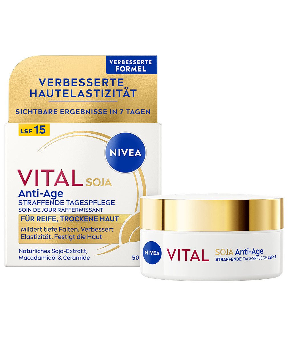 Nivea Gesichtspflege VITAL Soja Anti-Age Straffende Tagespflege LSF 15 50ml, 1-tlg., 50 ml