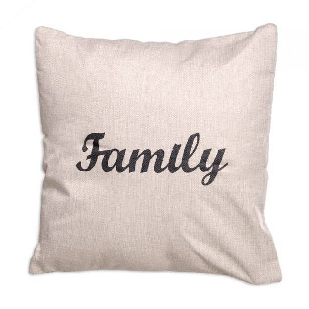LebensWohnArt Dekokissen Kissen Dekokissen inkl. Füllung 42x42cm FAMILY