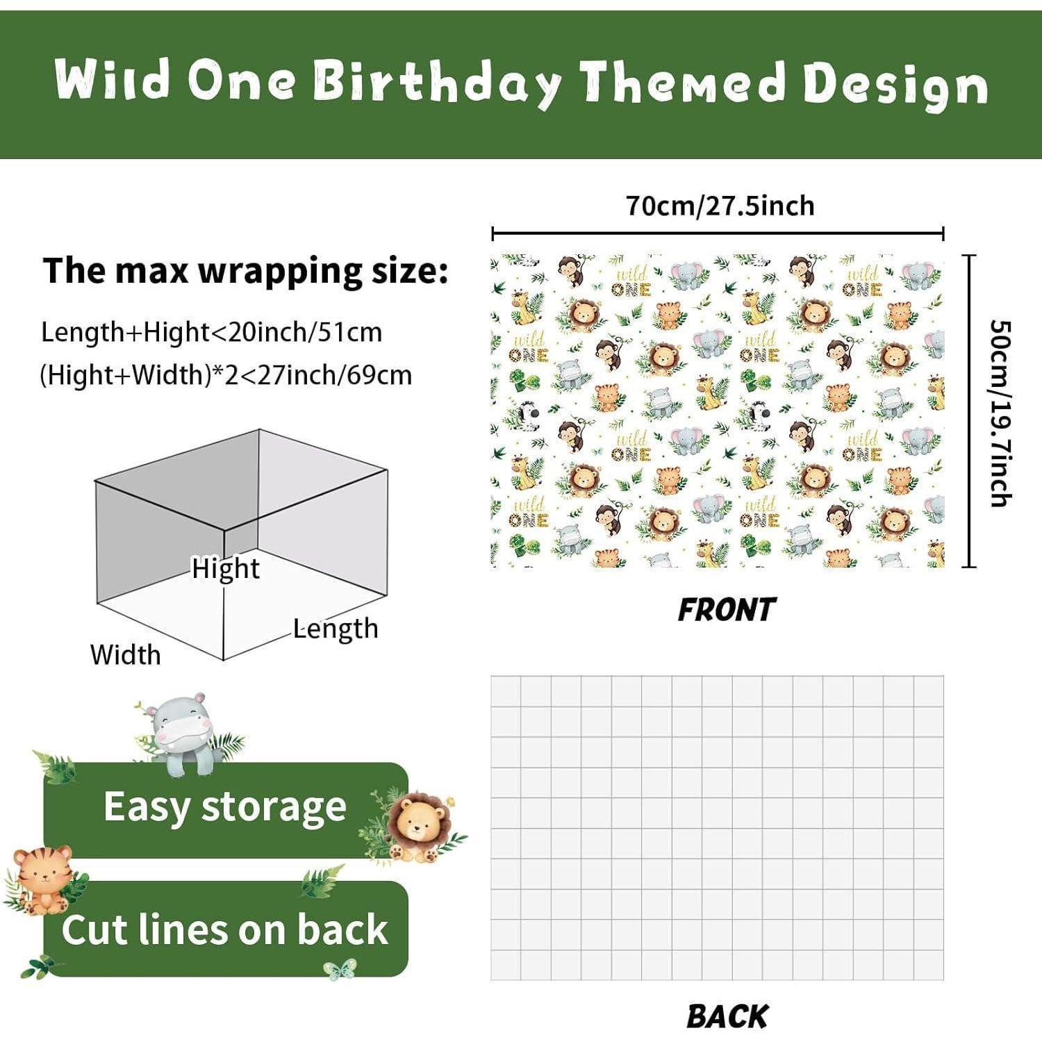 LuxusKollektion Geschenkpapier Geschenkpapier 6 Bögen 50x70 cm Tier Wald Geburtstag Baby Prärietiere