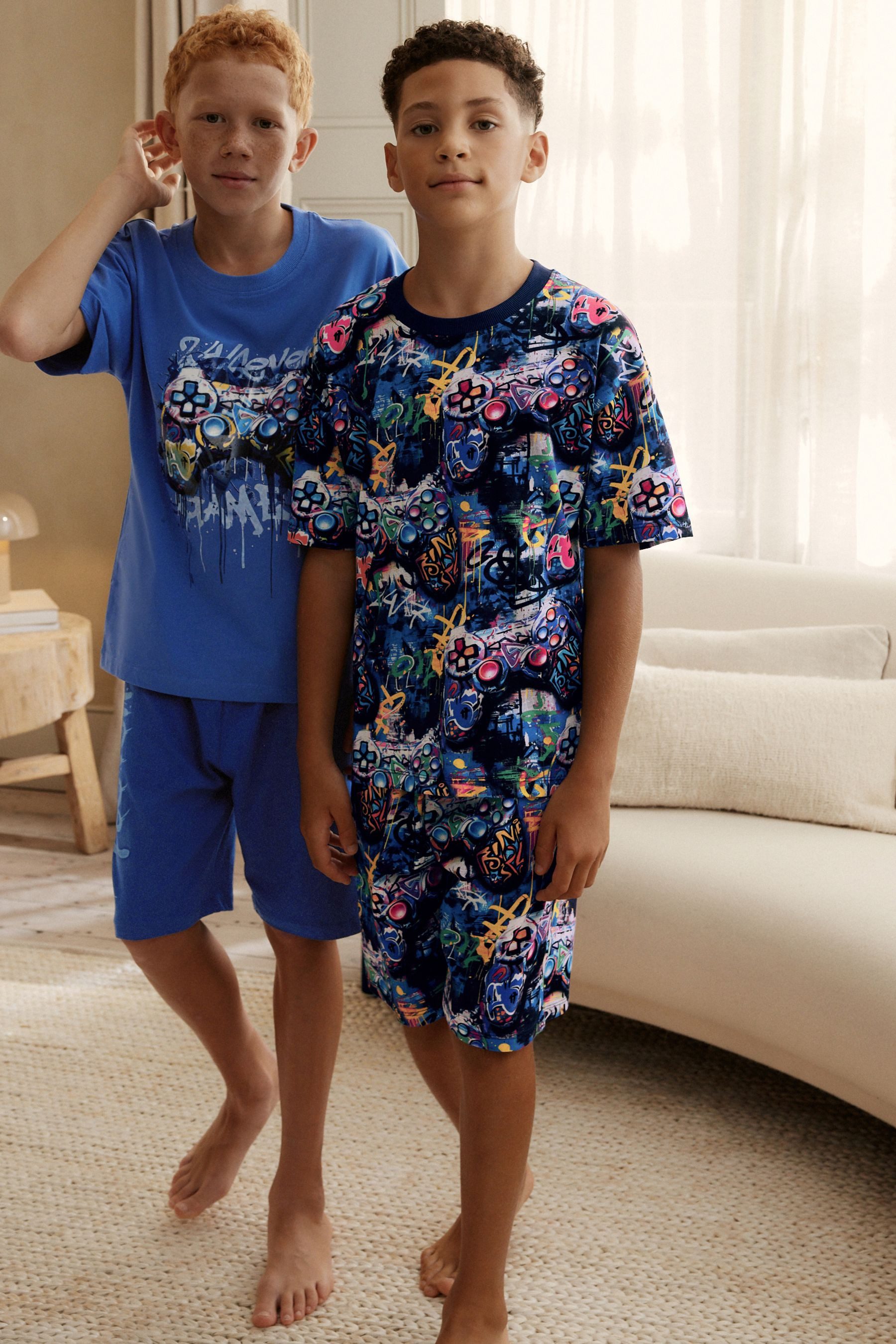 Next Pyjama 2er-Pack kurze Relaxed Schlafanzüge aus Baumwolle (4 tlg)