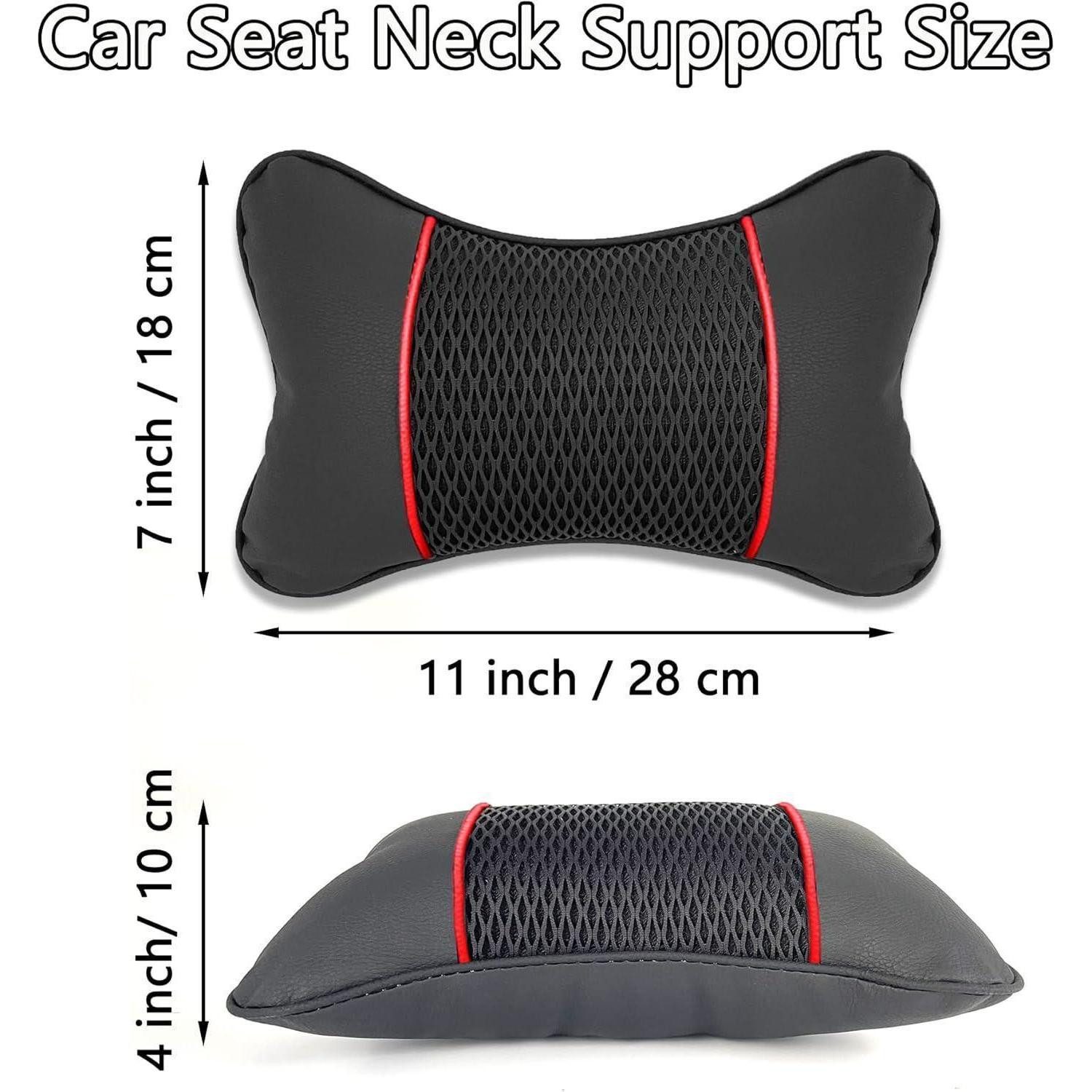 LuxusKollektion Autokopfstütze Nackenkissen Auto PU Leder Memoryschaum ergonomische Nackenstütze