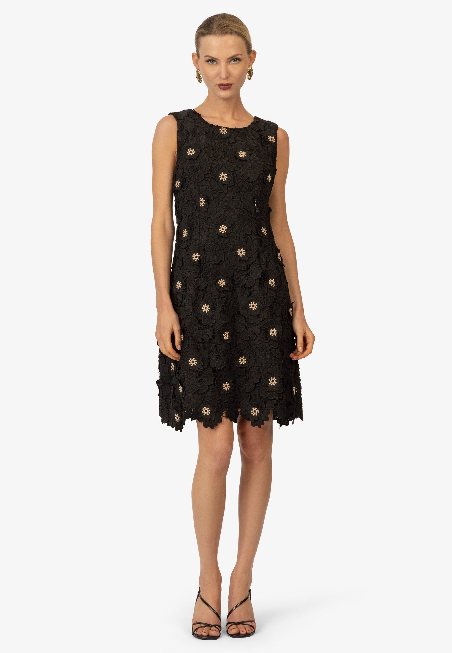 Kraimod Cocktailkleid mit 3D-Blüten und Perlen günstig online kaufen