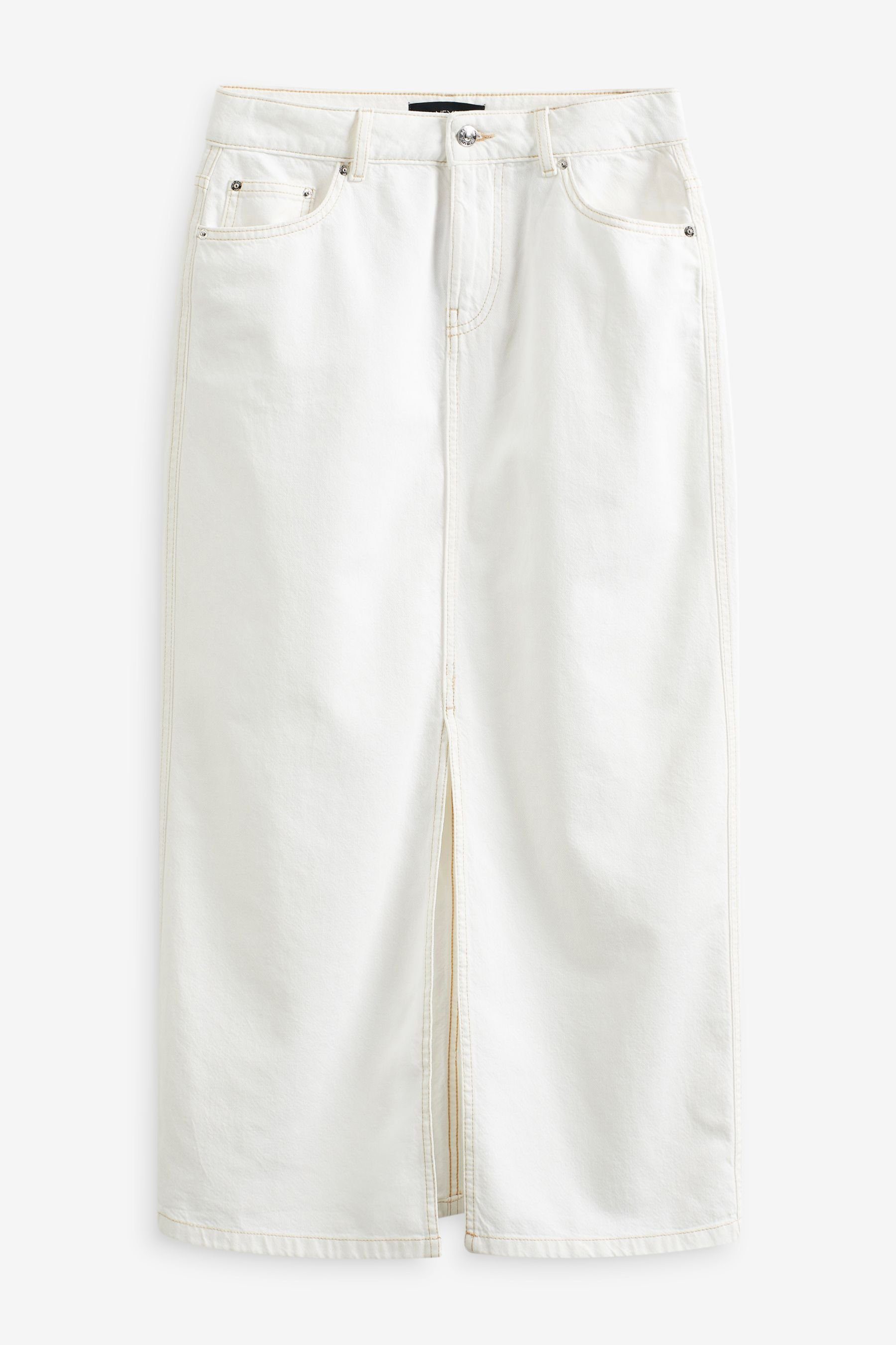 (1-tlg) White Next Jeans-Midirock Jeansrock