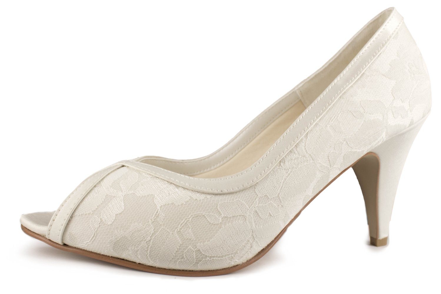 White Lady 718 Vintage Peeptoe-Pumps aus Spitze Peeptoepumps