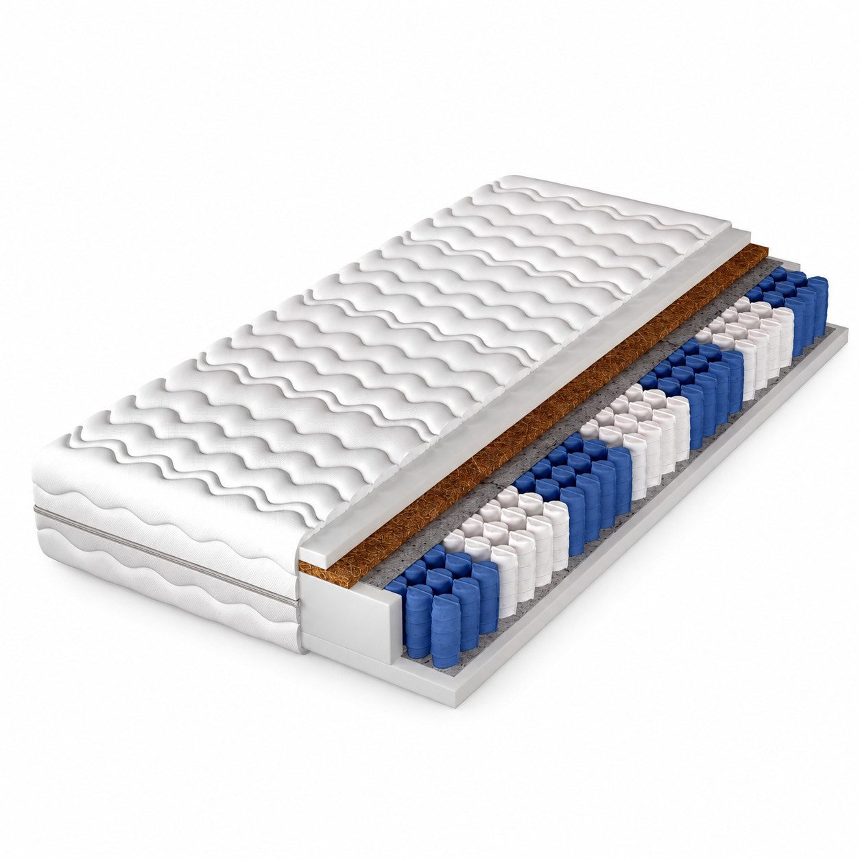 Taschenfederkernmatratze MALIBU KOKOS Taschenfederkernmatratze 90x200 cm, 16 cm, H2/H3, FORTISLINE, 16 cm hoch