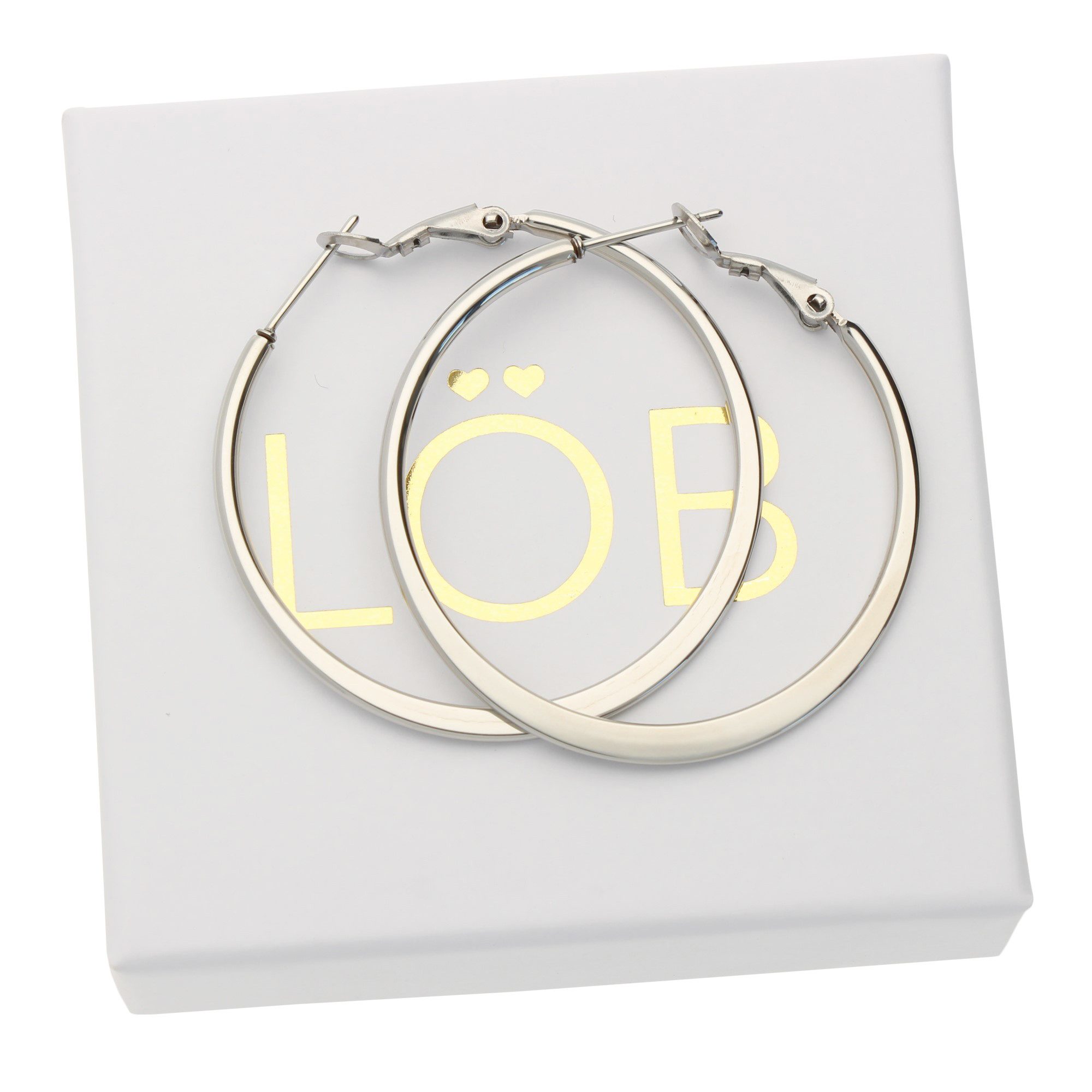 LÖB Paar Creolen Edelstahl 18K Gold vergoldet Creolen Ohrringe Rund Kreis s günstig online kaufen