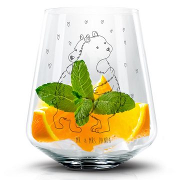 Mr. & Mrs. Panda Cocktailglas Eisbär Umarmen - Transparent - Geschenk, Cocktail Glas, Cocktailglas, Premium Glas, Einzigartige Gravur