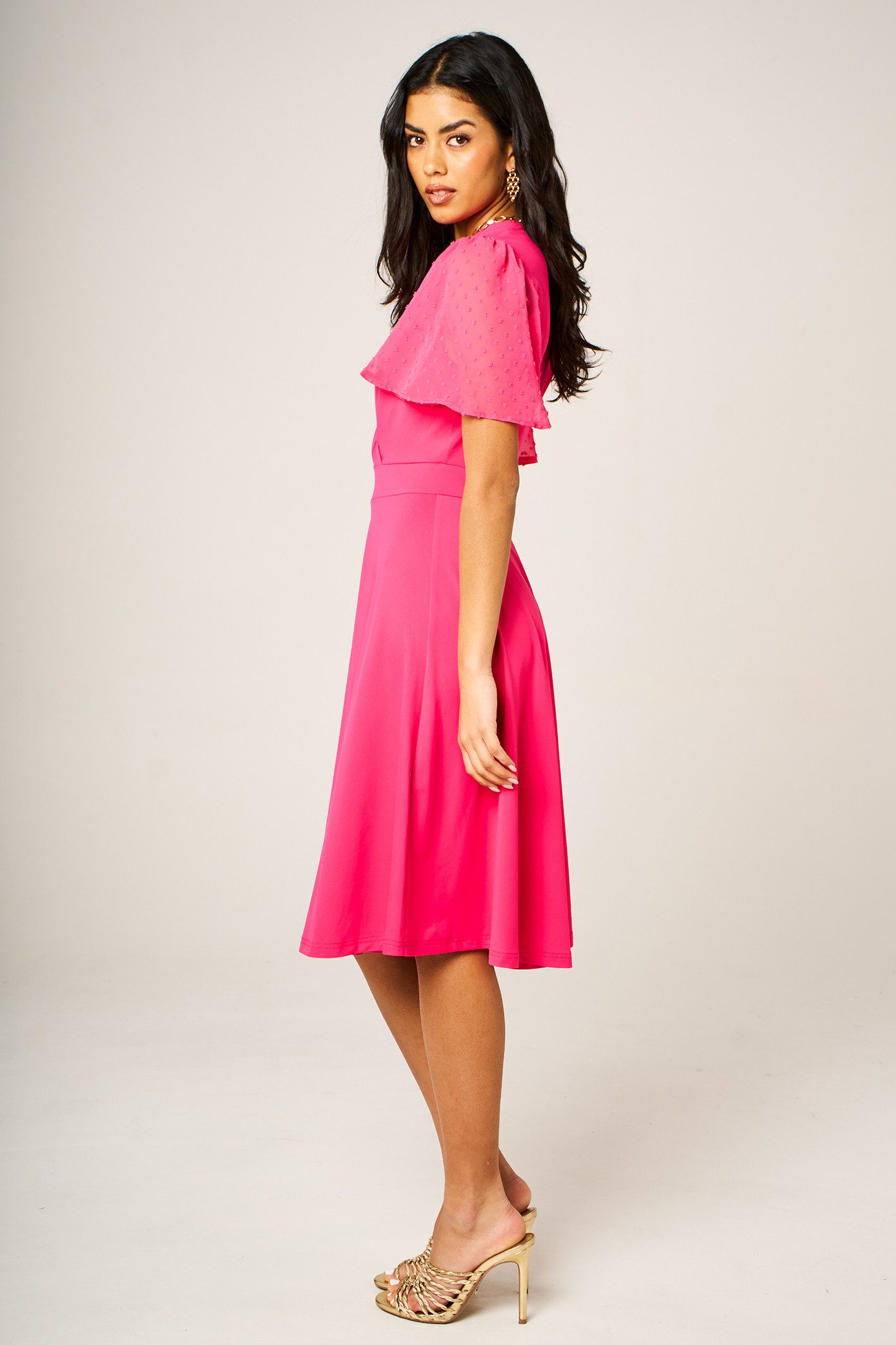 FS Collection Sommerkleid Damen Midikleid Sommerkleid Freizeitkleid Wickeloptik Kurzarm Elegant (XS (EU:36 / UK:8) · S (EU:38 / UK:10) · M (EU:40 / UK:12) · L ( – Bild 5 von 5