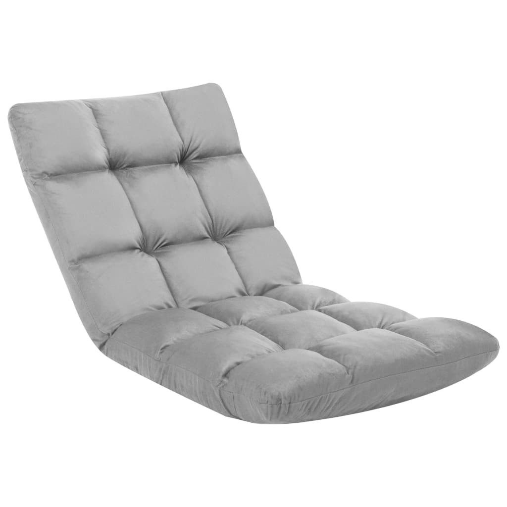 vidaXL Chaiselongue Bodenstuhl Faltbar Hellgrau Mikrofaser, 1 Teile