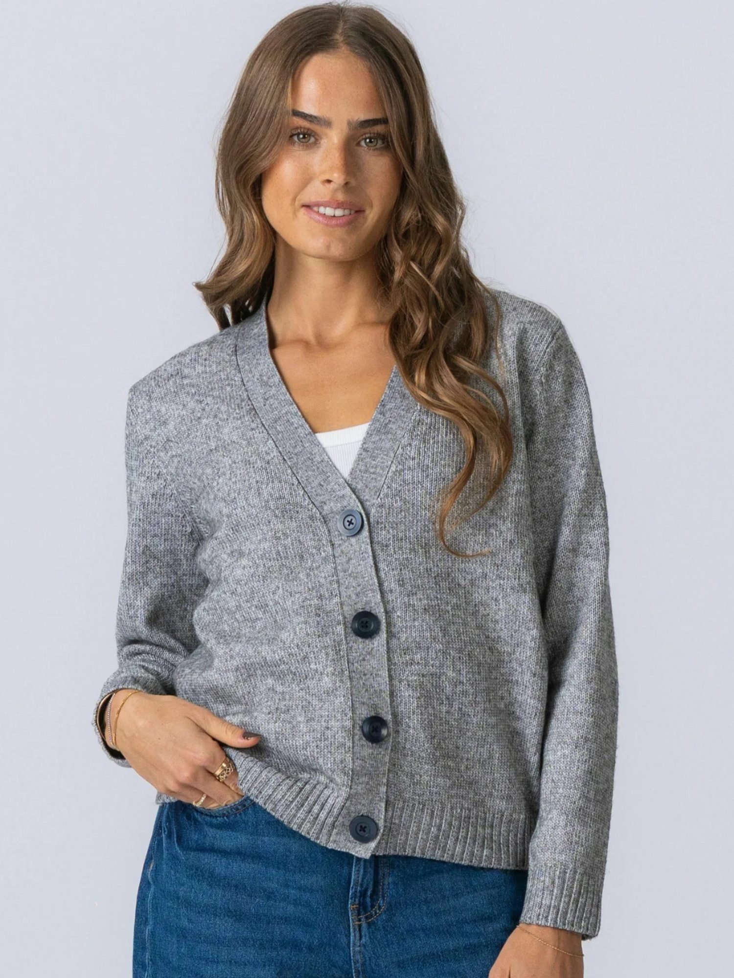 Cardigan TEESHOPPEN Cardigan Knitted Cardigan
