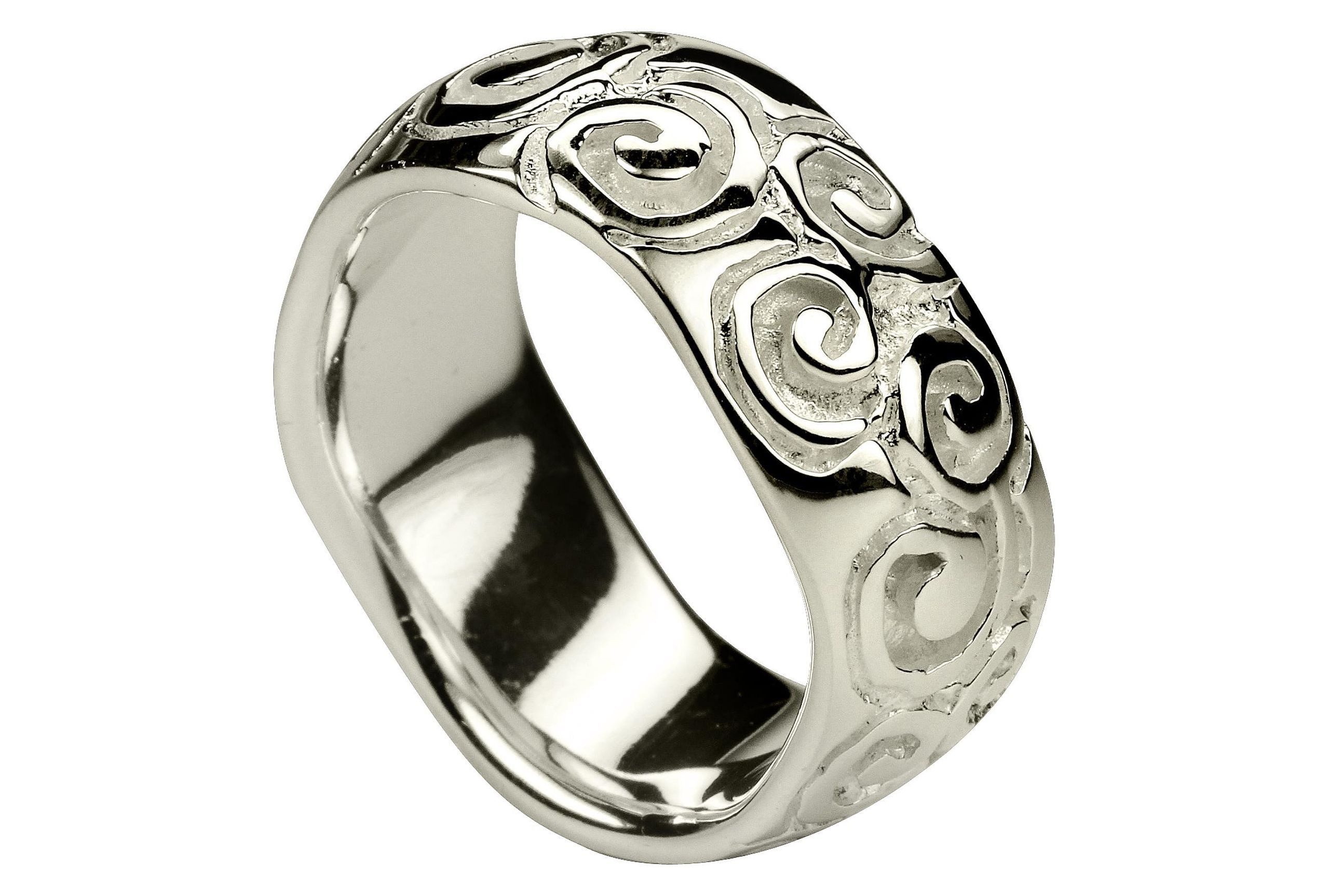 SILBERMOOS Silberring XL Fein-gemusterter Ornamentring, 925 Sterling Silber