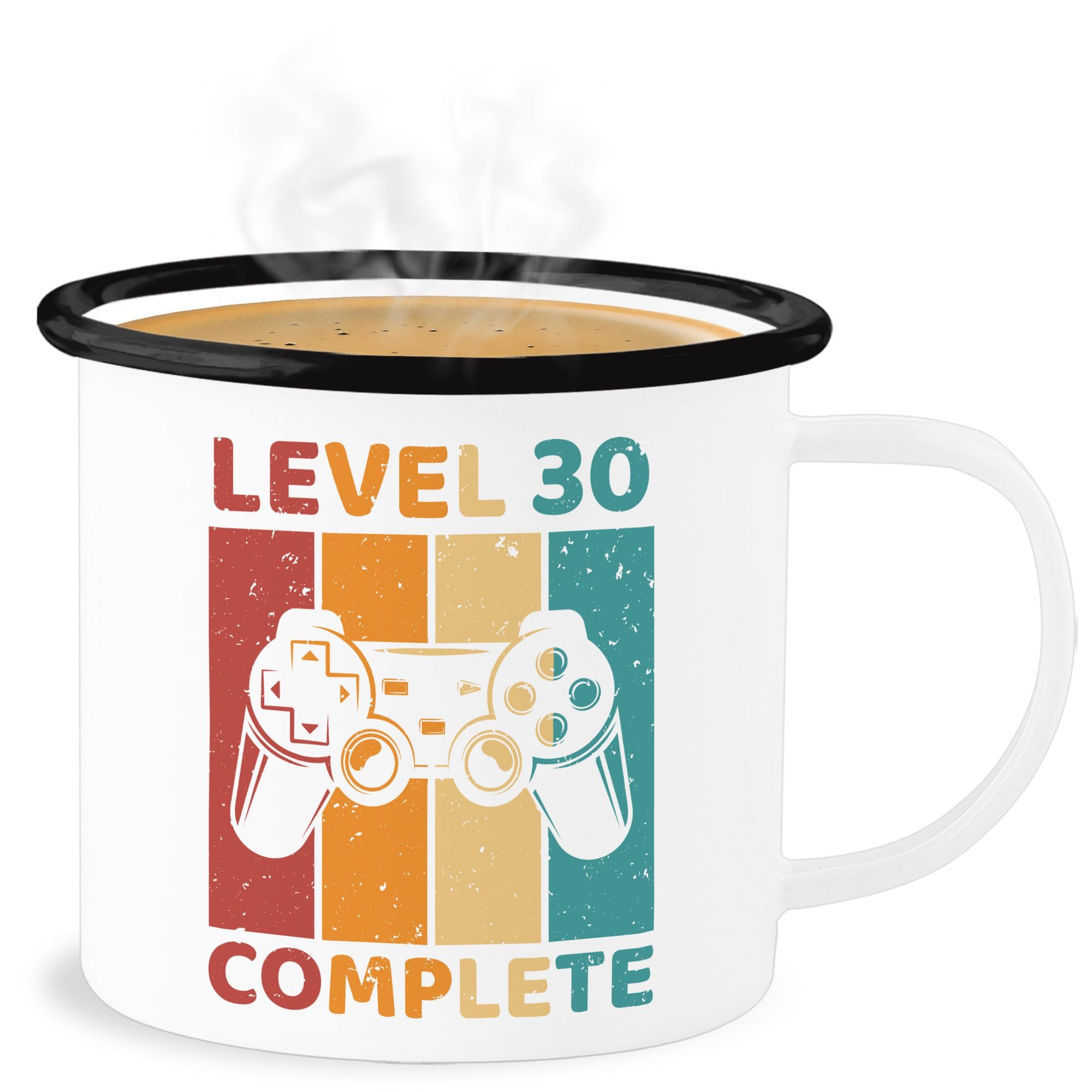 Shirtracer Becher Level 30 Complete - Dreizig Freigeschalten Unlocked Completed - Zocker, 1-tlg., Stahlblech, 30. Geburtstag Tasse