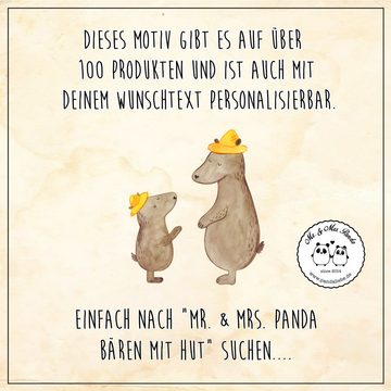 Mr. & Mrs. Panda Tragetasche Bären mit Hut - Rot Pastell - Geschenk, Bruder, Vatertag, Vorbild, Ei (1-tlg), Nachhaltig & Liebevoll