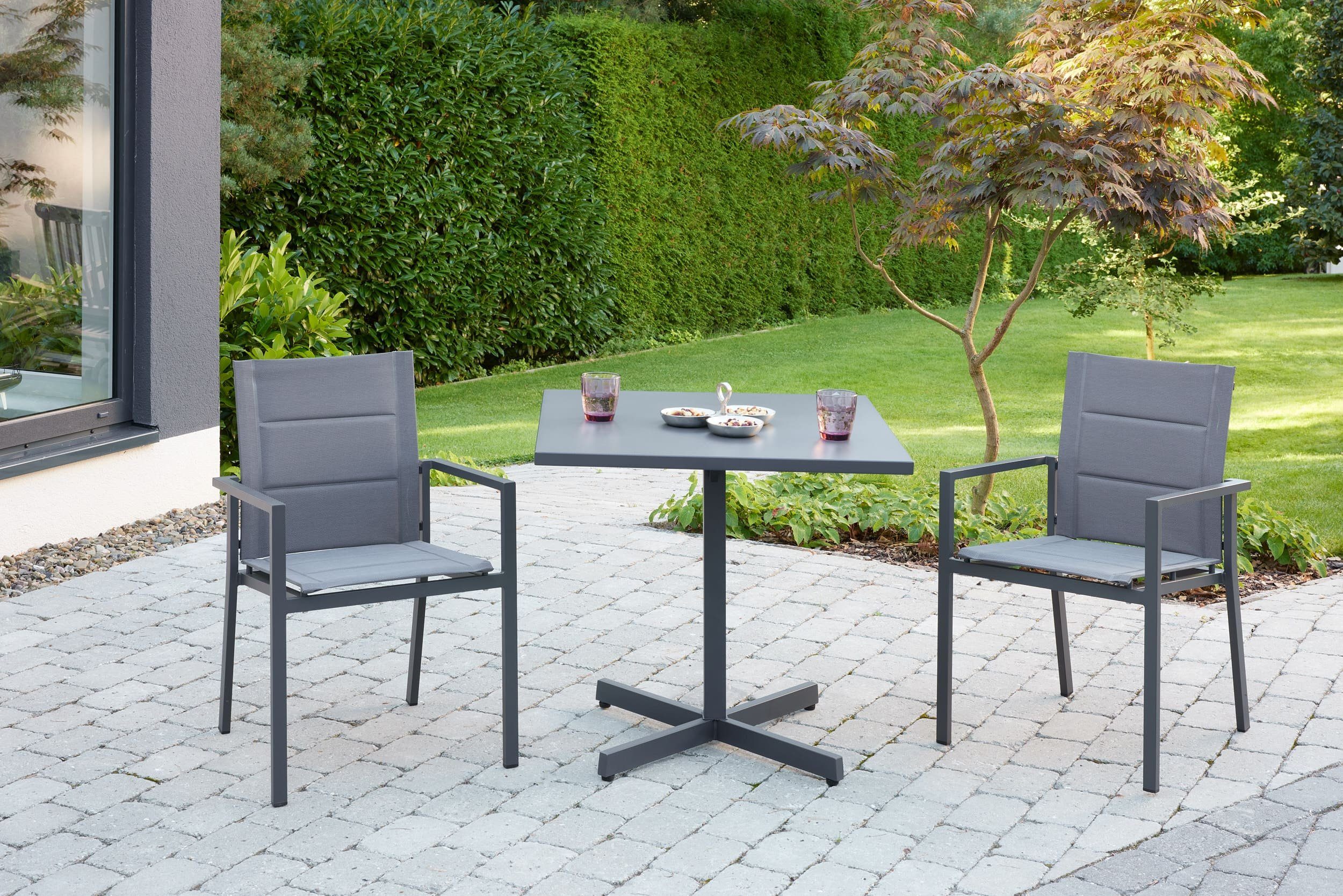 Garden »Sunewo« Garden eckig Gartentisch Balkontisch LC anthrazit LC 80x80cm