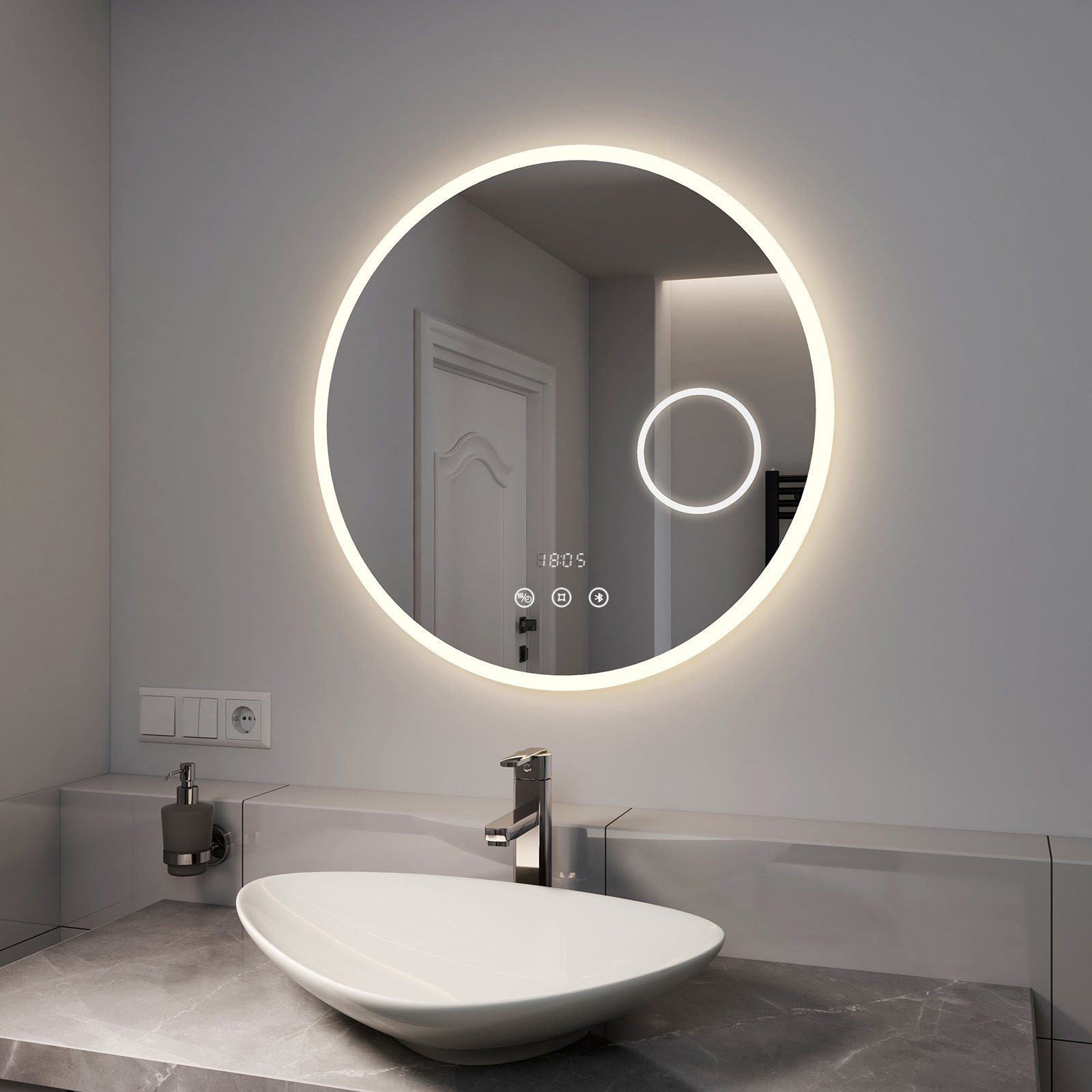 EMKE Badspiegel »EMKE LED Badspiegel Rund Spiegel mit Beleuchtung